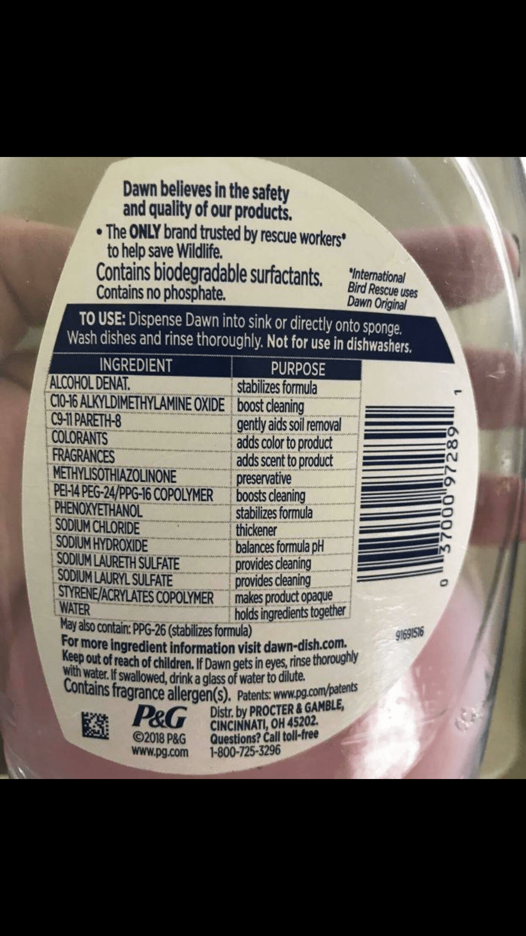 Dish soap lists purpose of ingredients r/DesignPorn