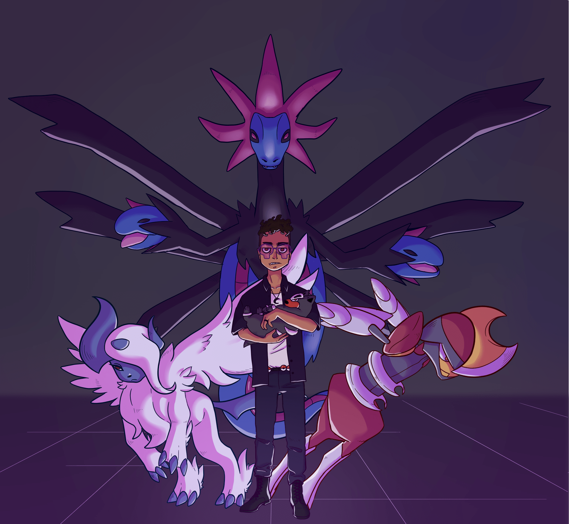 (OC) I drew myself as a Darktype Gym Leader! r/pokemon