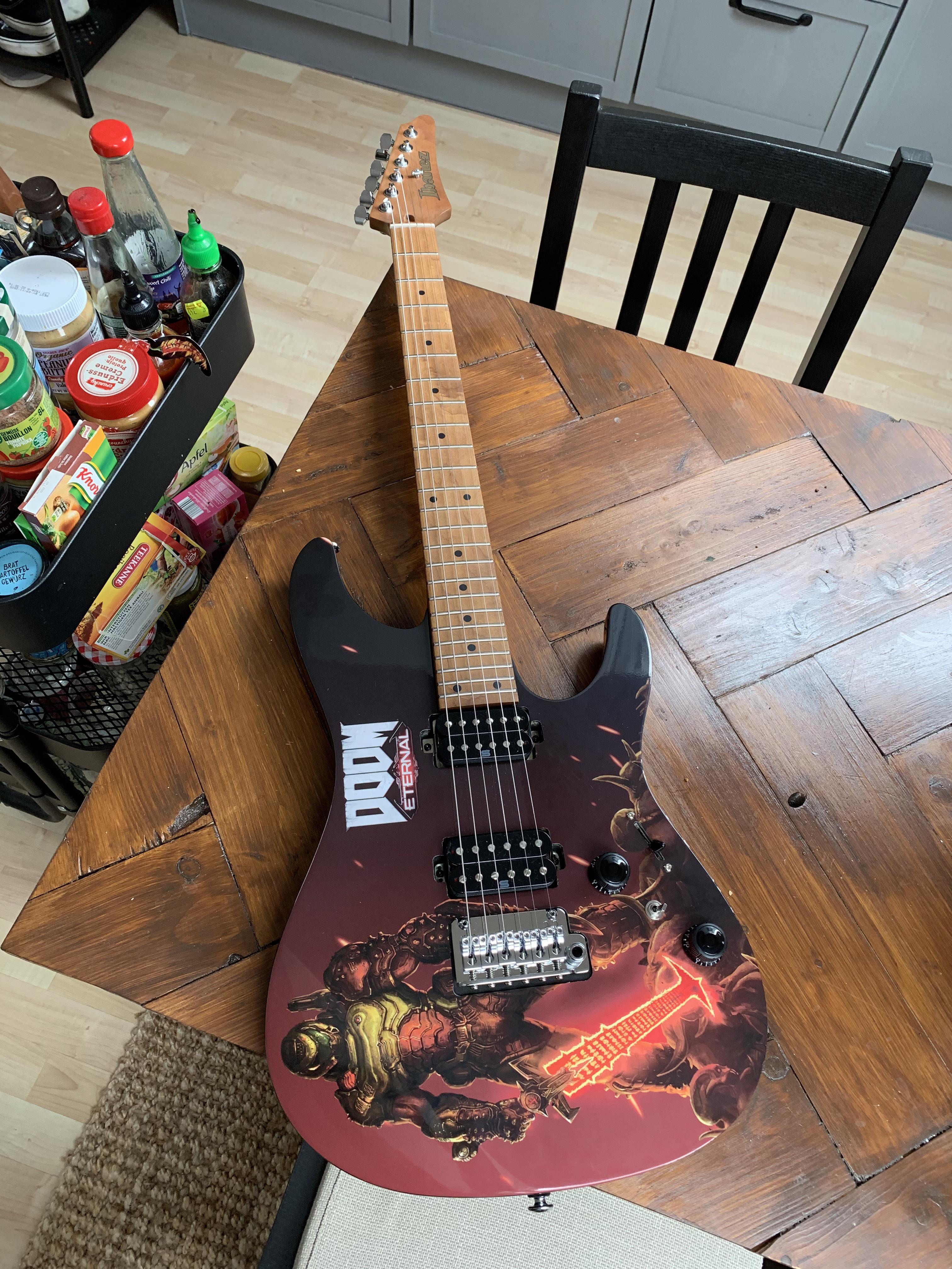 Might interest you all Doom Eternal Ibanez AZ promo guitar I won! r