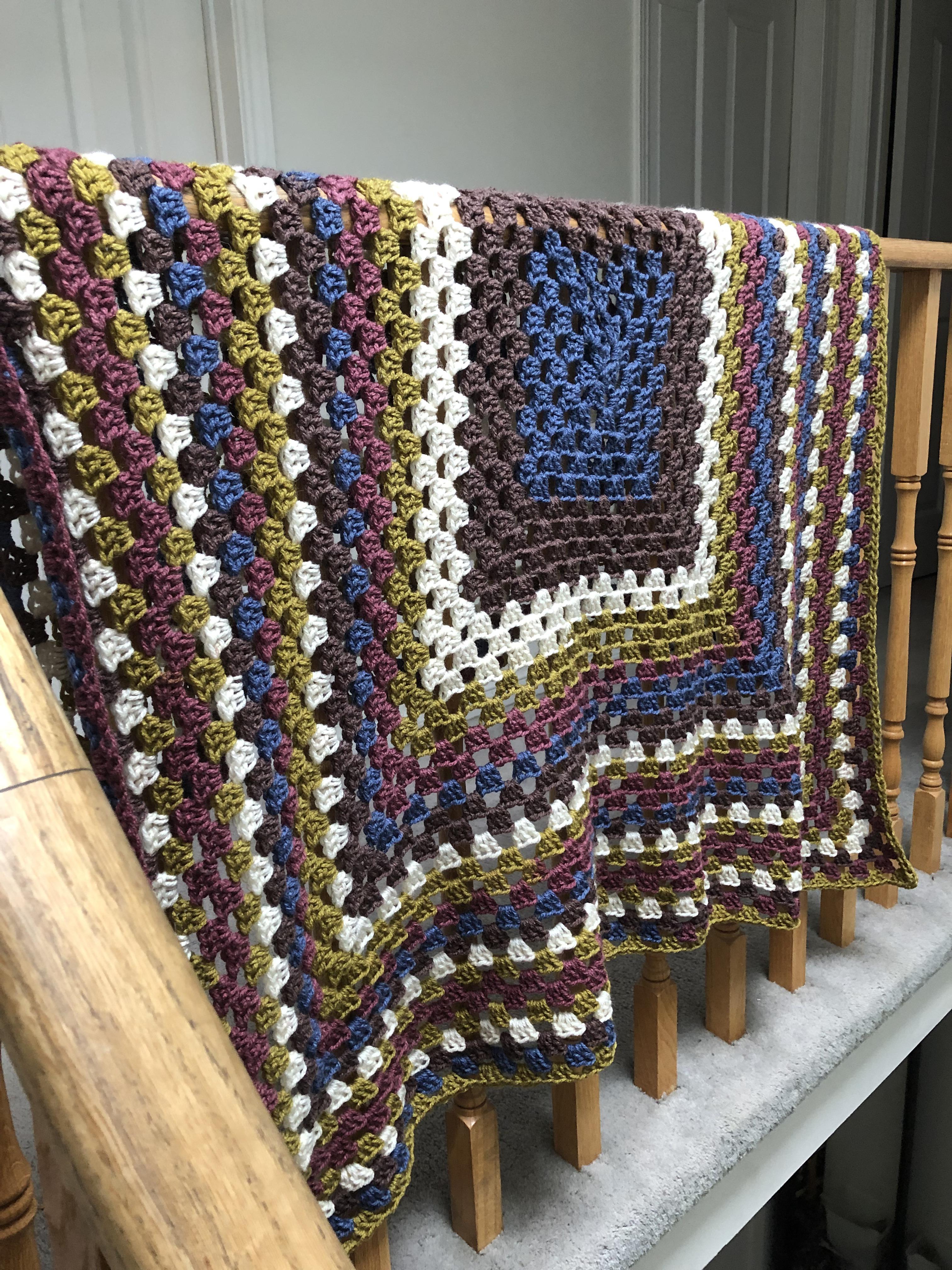 One of my favourite blankets to date, granny square stitch made with