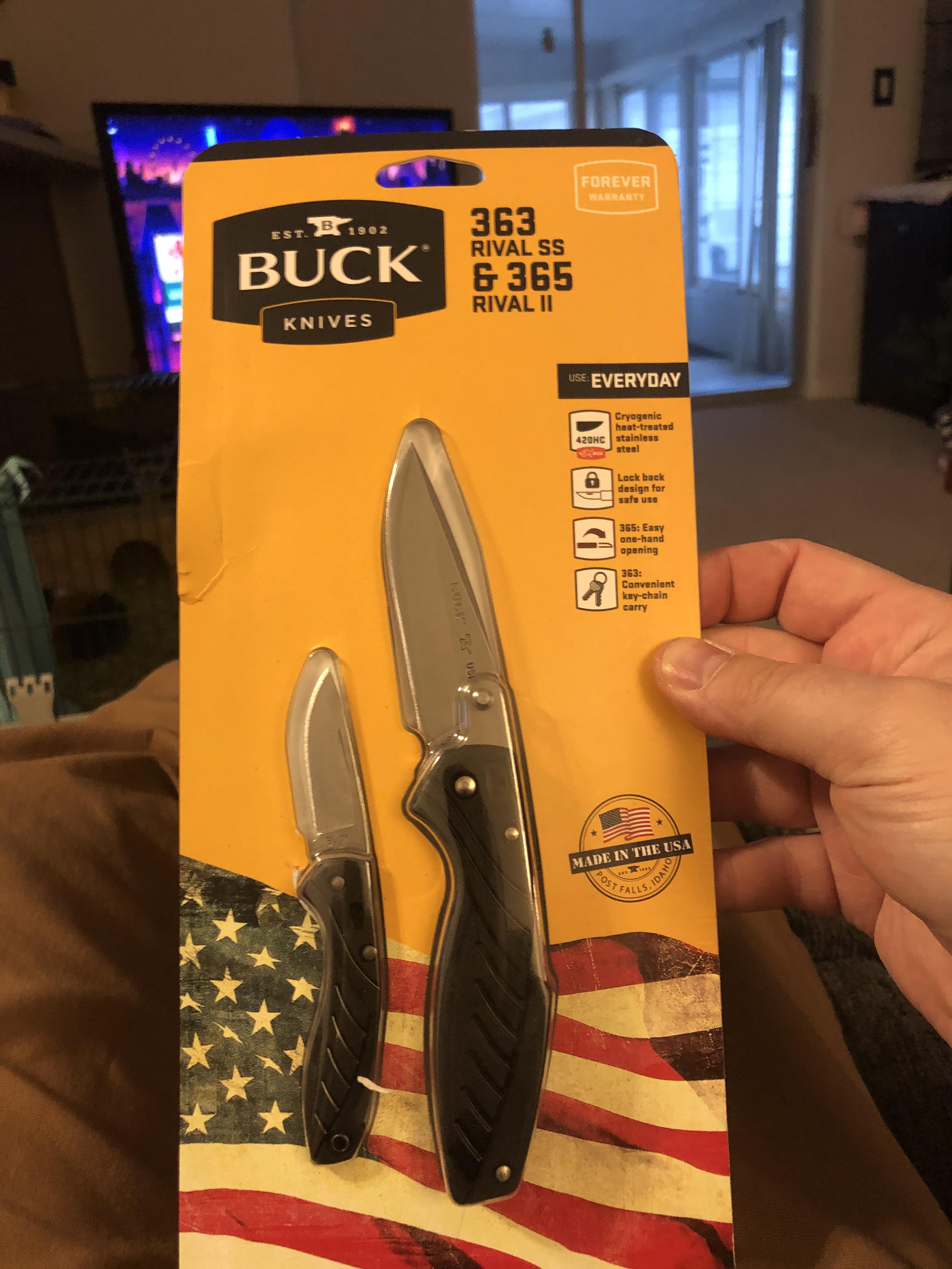 USA made Buck knife set for 16 at Menards