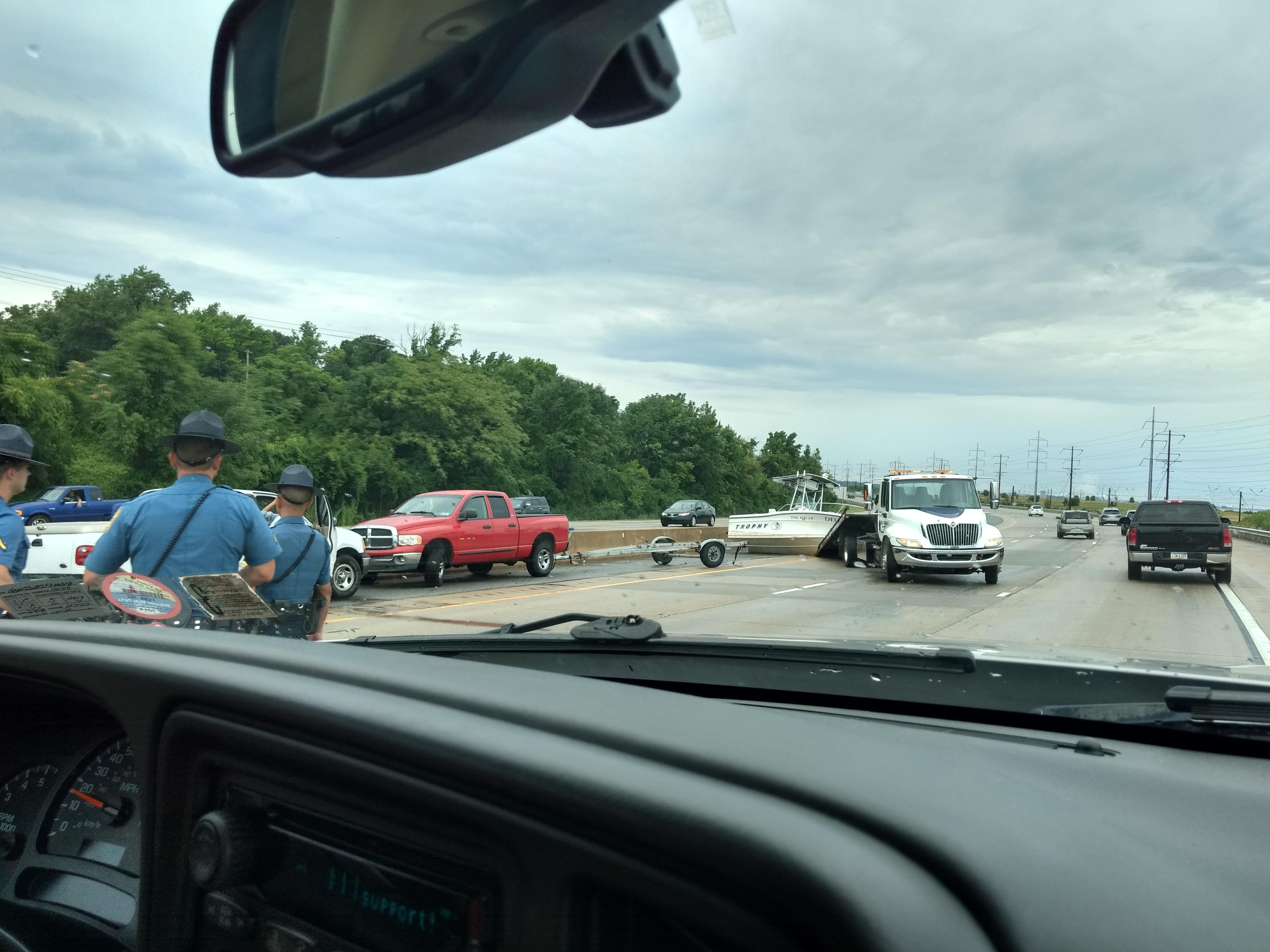 Boat in 495 after accident r/Delaware