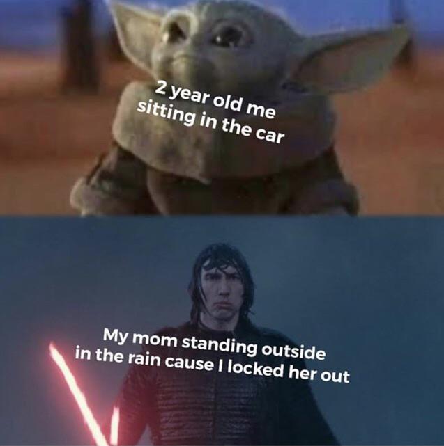 Baby Yoda with Kylo Ren in the rain r/MemeTemplatesOfficial