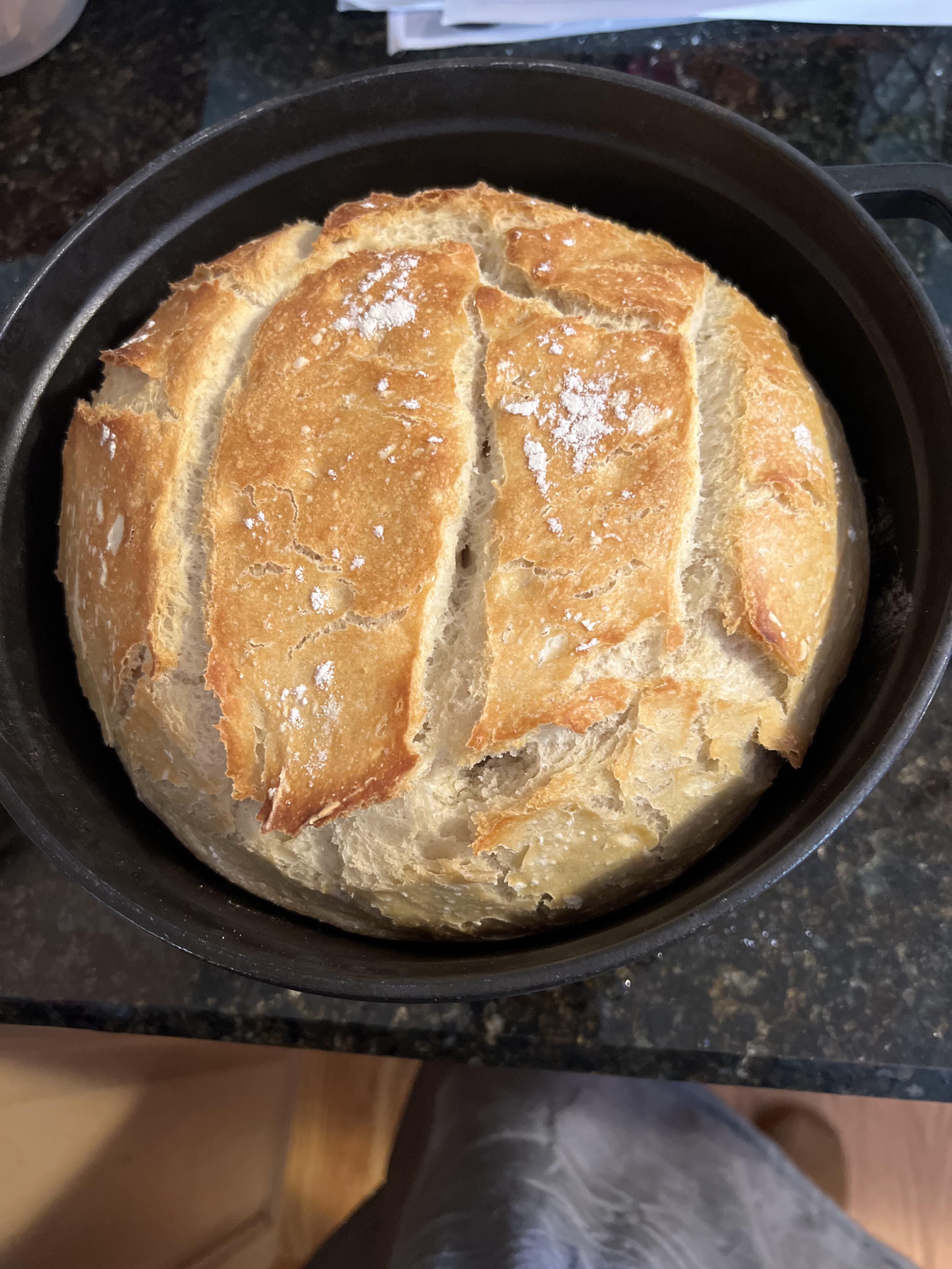 Artisan bread cooked 100 in Dutch oven. Prep done with KitchenAid r