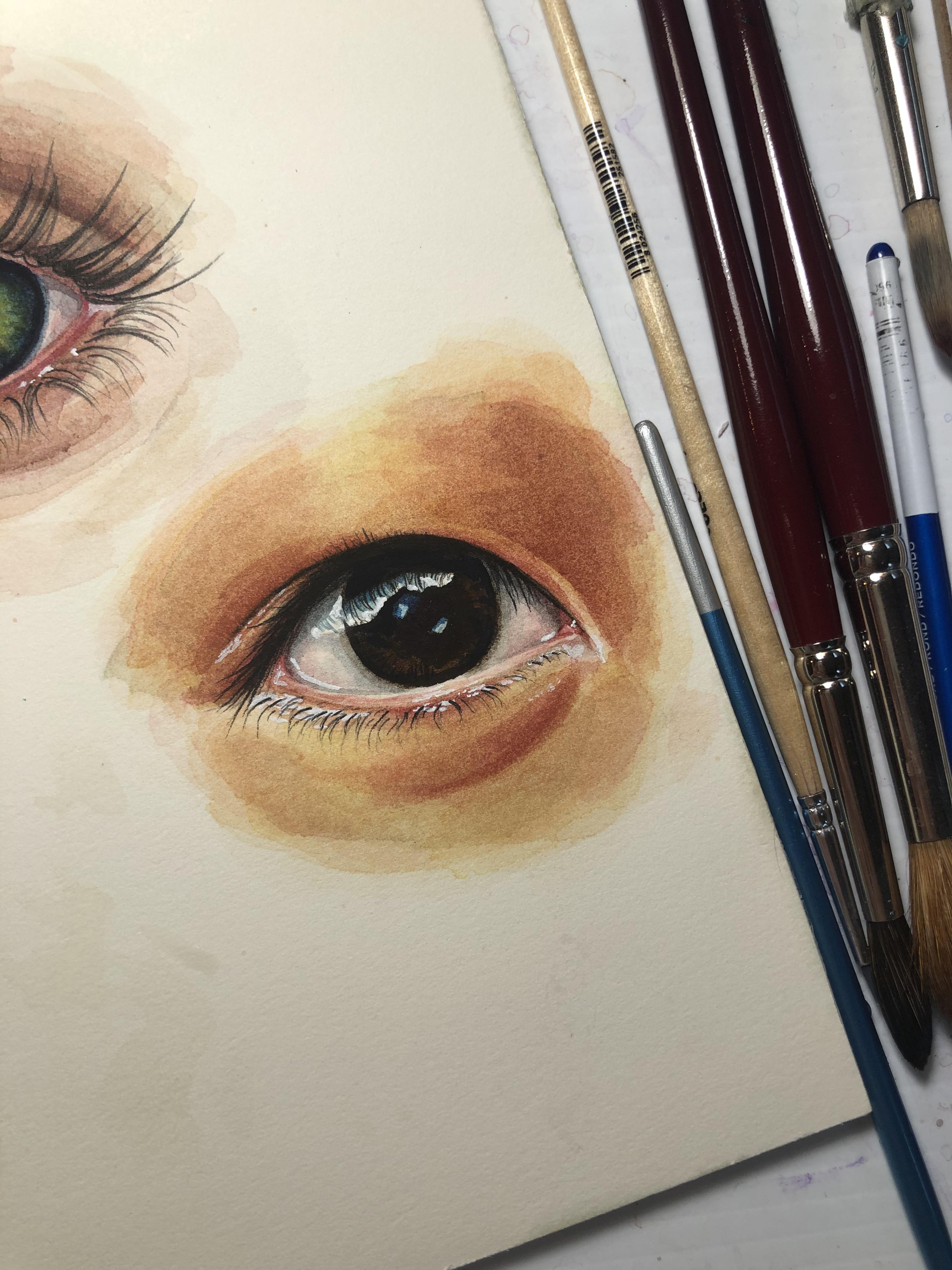 Watercolour eye study r/painting