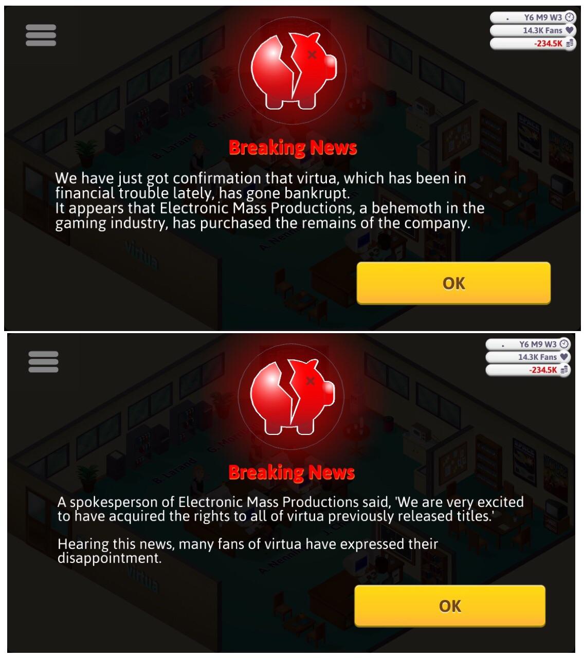 Getting bankrupt in Game Dev Tycoon on iOS was funnier than I hoped