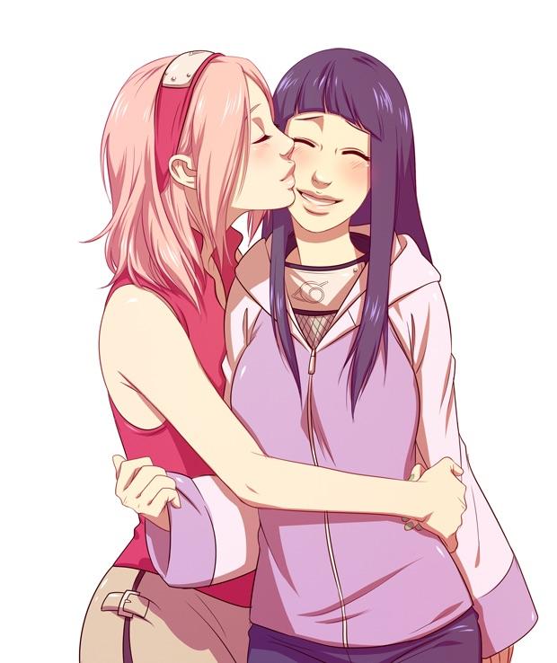 Sakura kissing Hinata [Naruto] r/wholesomeyuri
