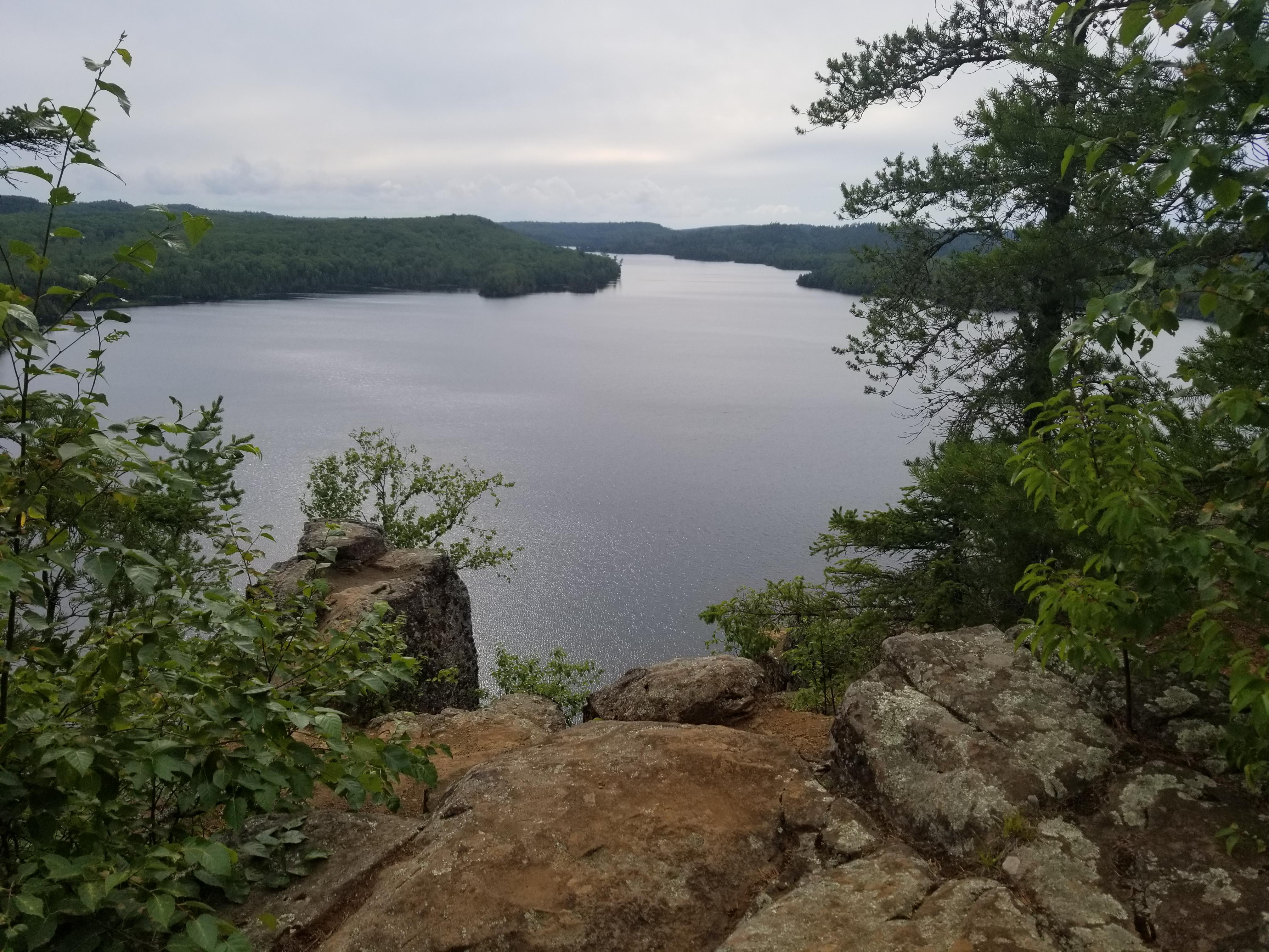 Honeymoon bluff overlooking Hungry Jack Lake in Superior National