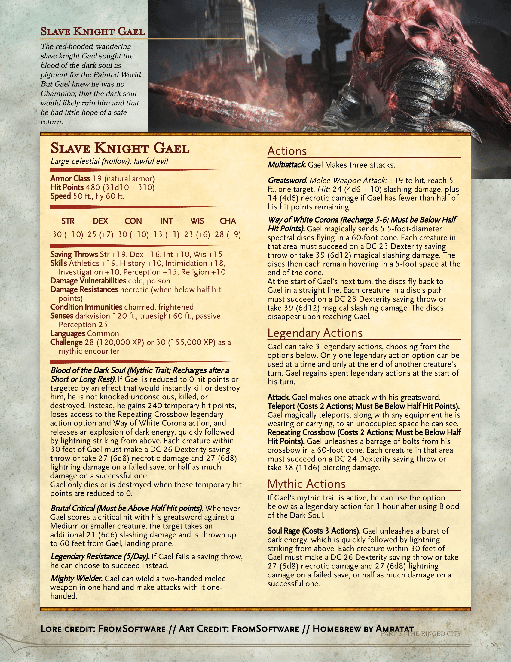 Dark Souls 3 Compendium (5e) Collecting blood for his lady's painting