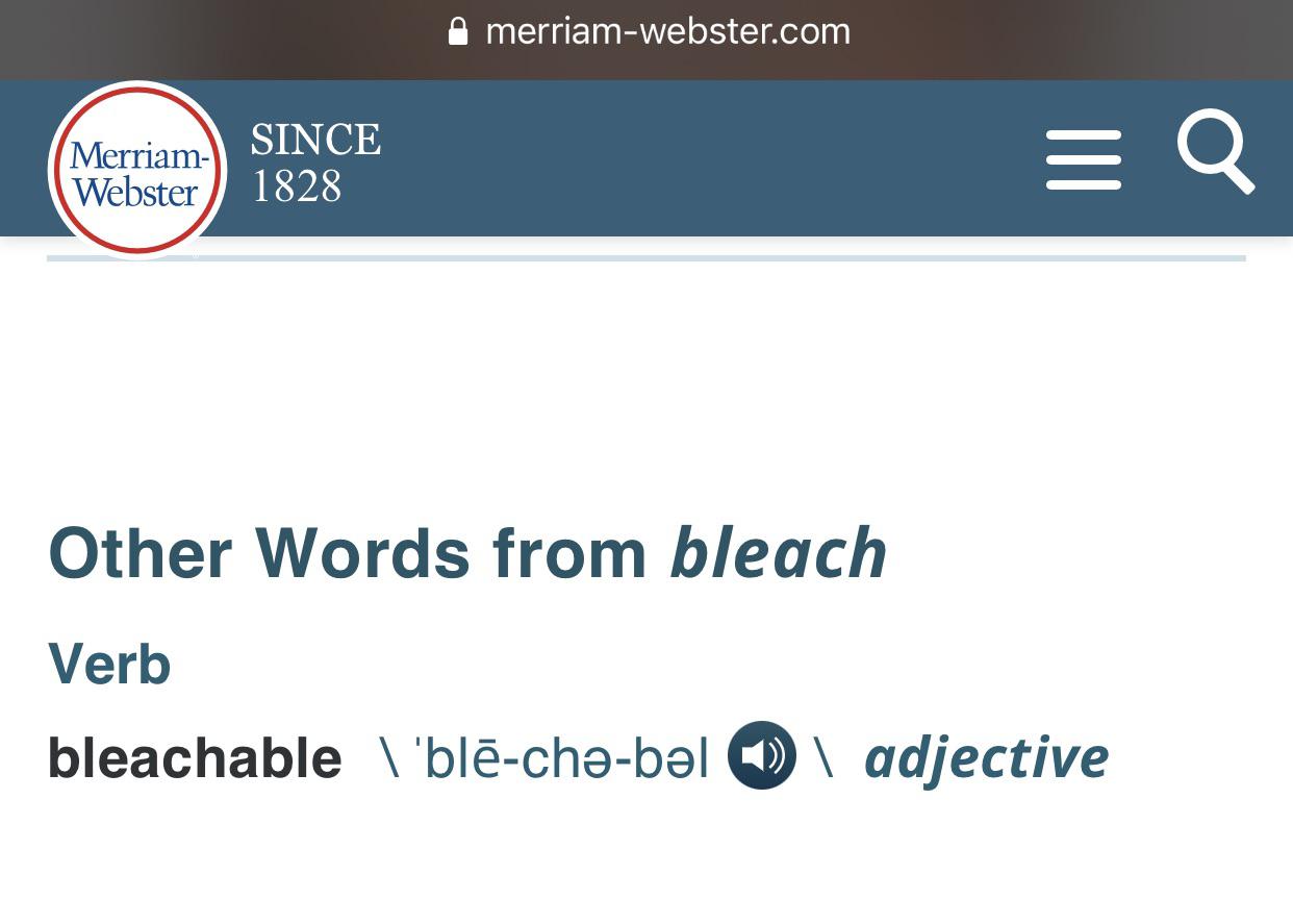 BLEACHABLE r/NYTSpellingBee