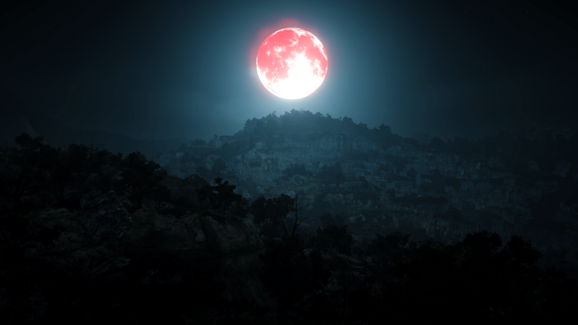 Got a shot of the rising blood moon while farming