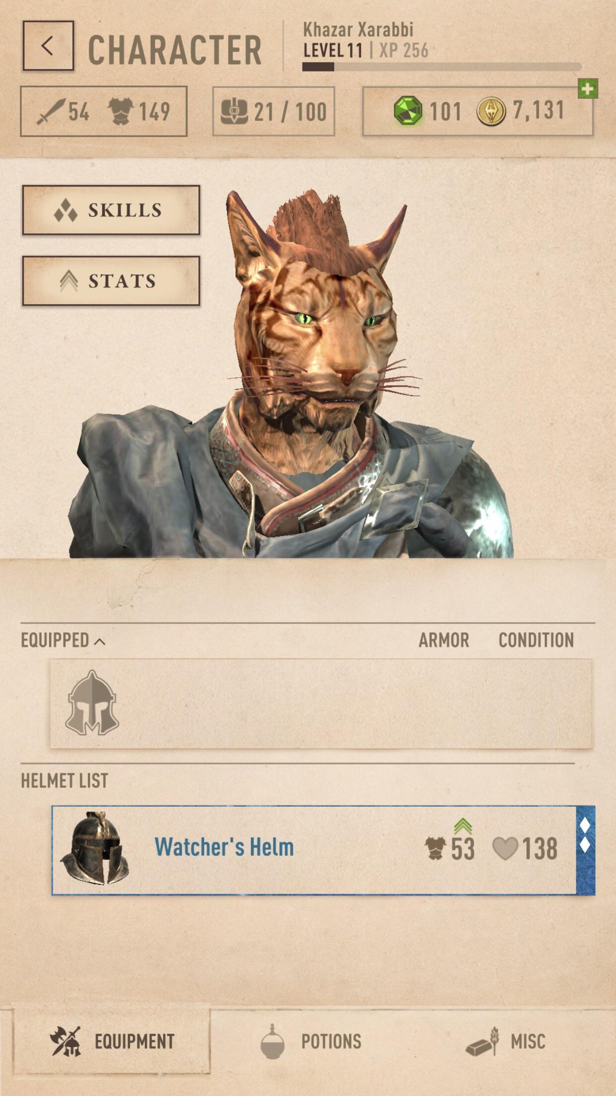 Add the option to hide the helmet from the character model like in ESO