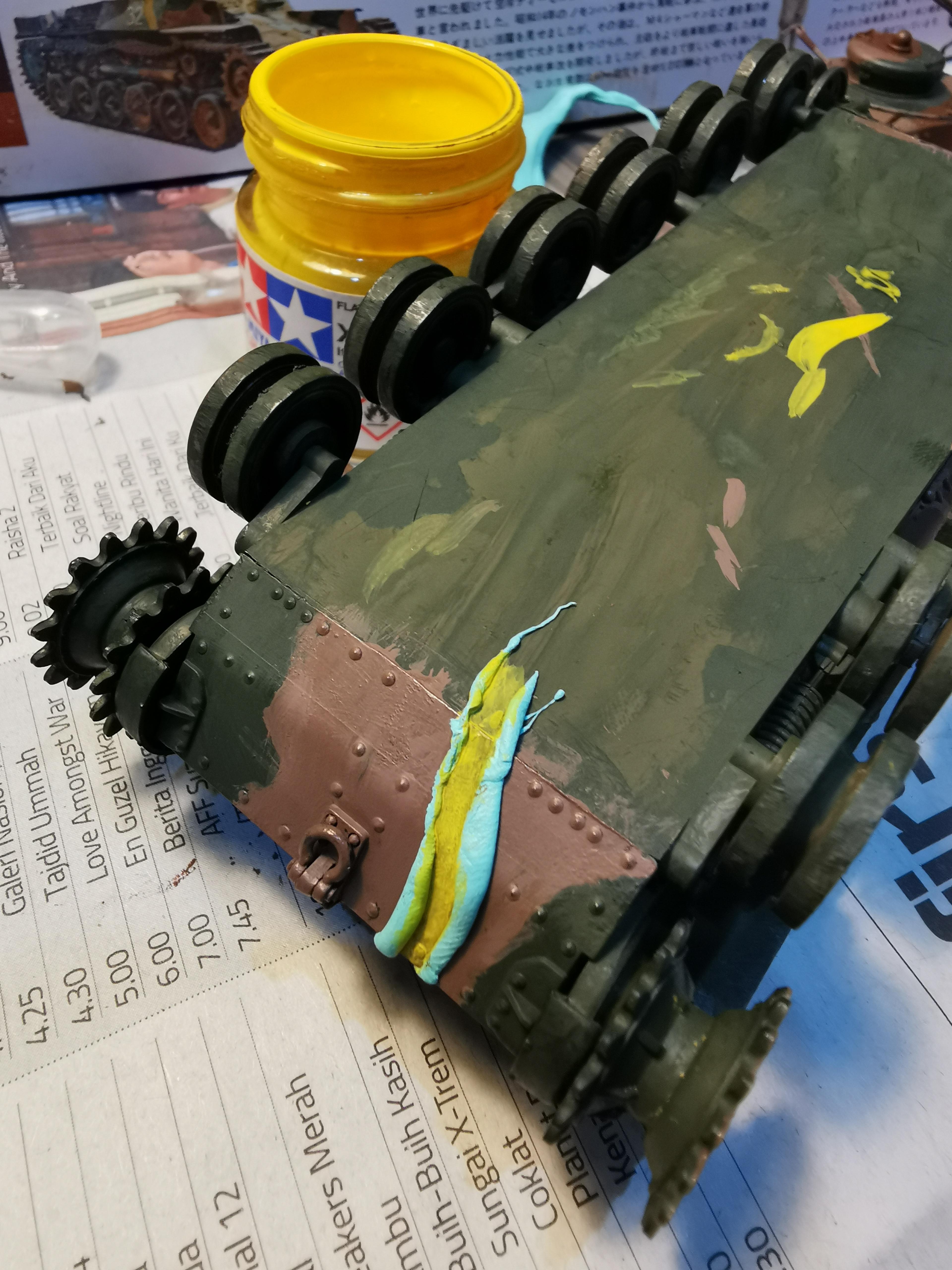 Is there a way to effectively brush paint Tamiya flat yellow? Because