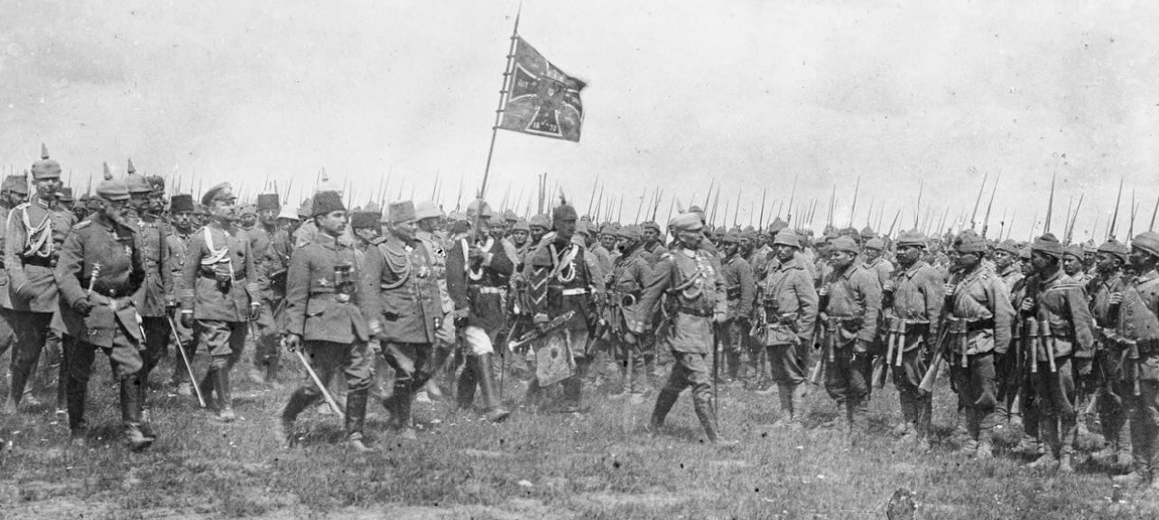 Kaiser Wilhelm inspecting the Ottoman XV.Corps after their victories