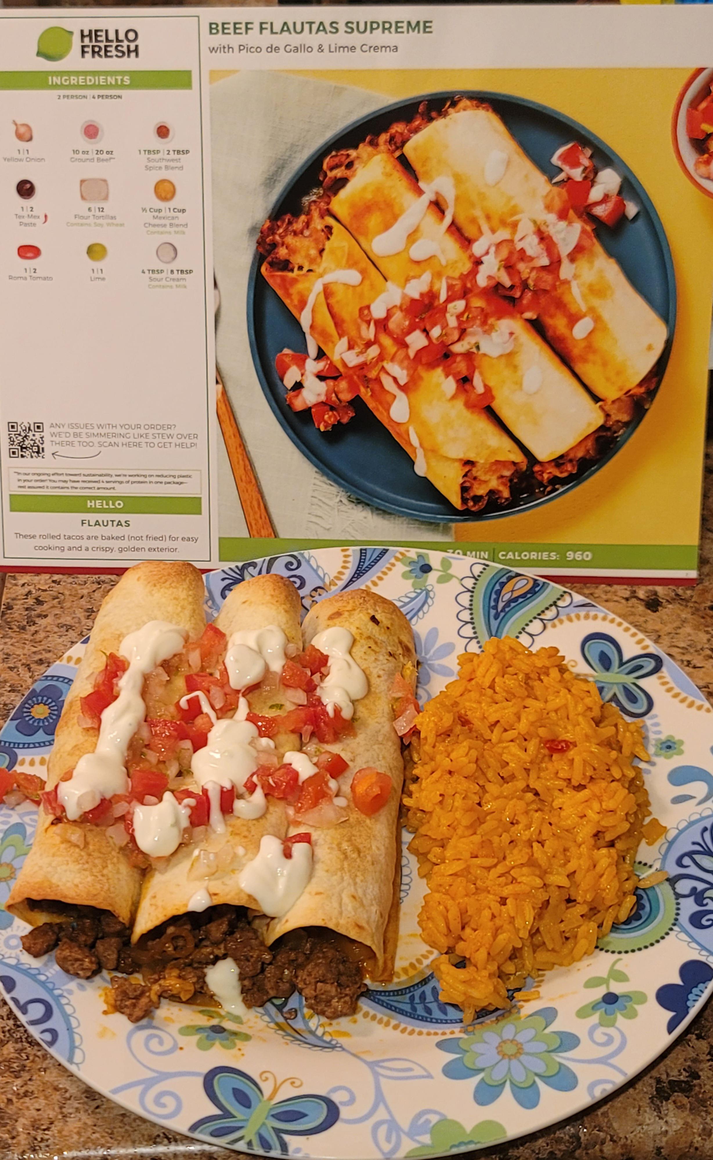 Beef Flautas Supreme r/hellofresh