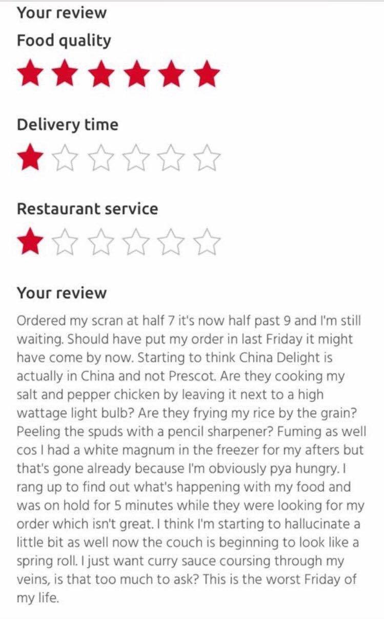 Best just eat review EVER r/funny