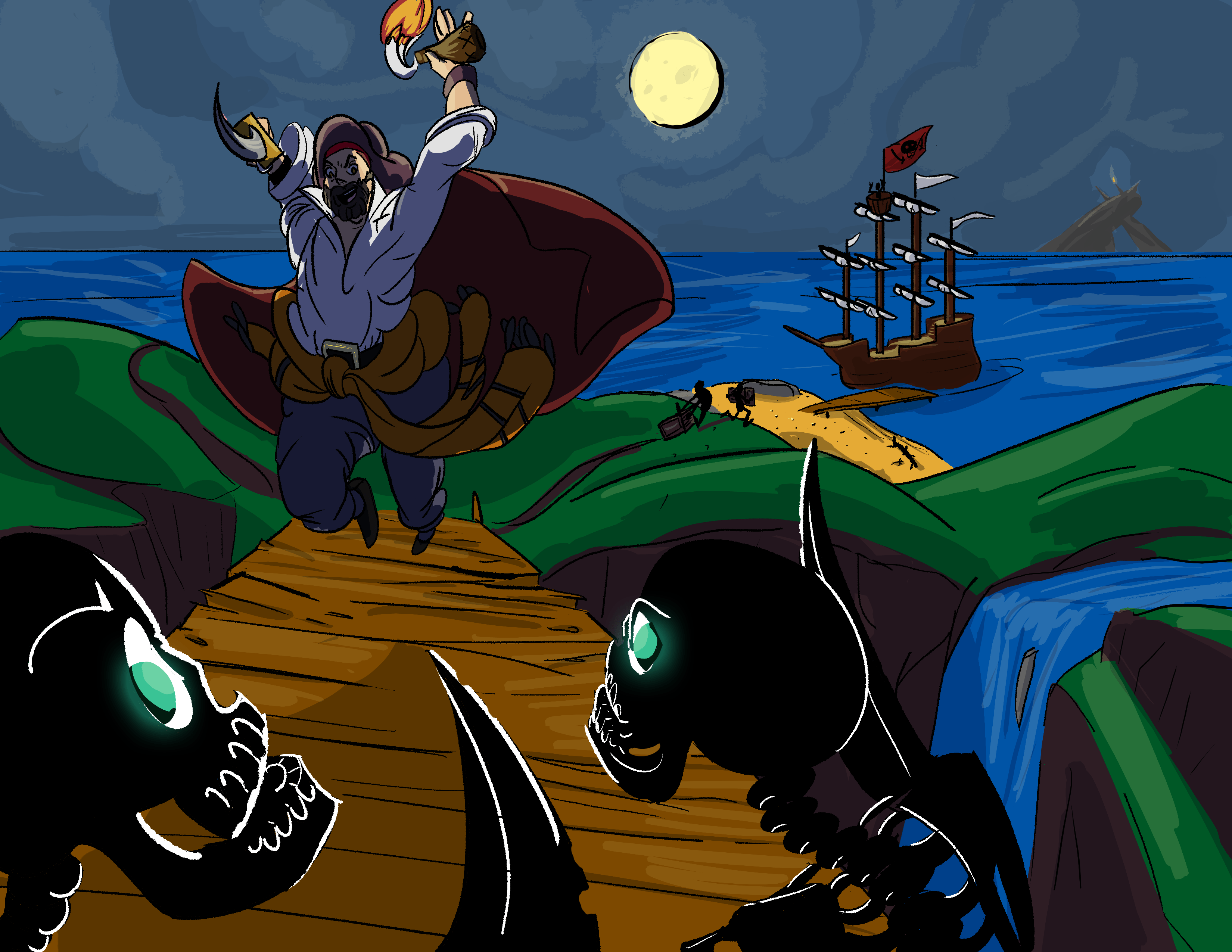 I painted my friend playing Sea of Thieves! Meet Captain Kurt. r