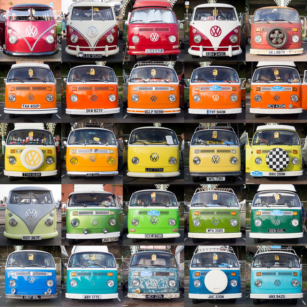 VW Bus rainbow of colors r/ConversionVans