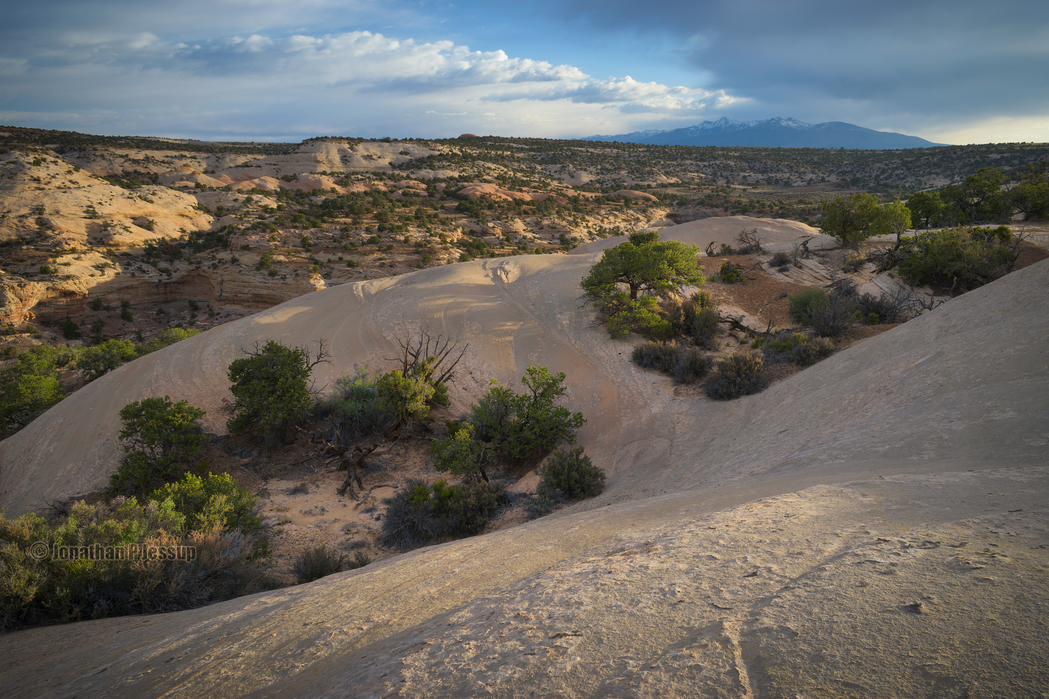 Slickrock landscape in the four corners region, USA [OC] [2160x1440