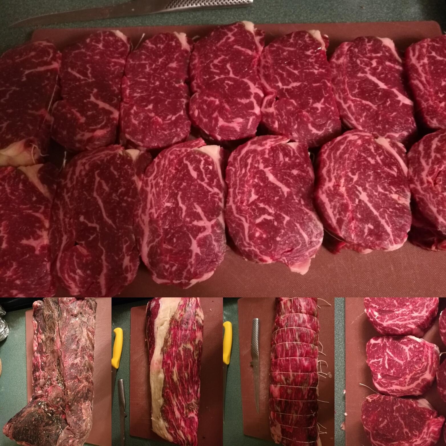 28 Day Dry Aged Ribeye Roast butchered into Steaks r/steak