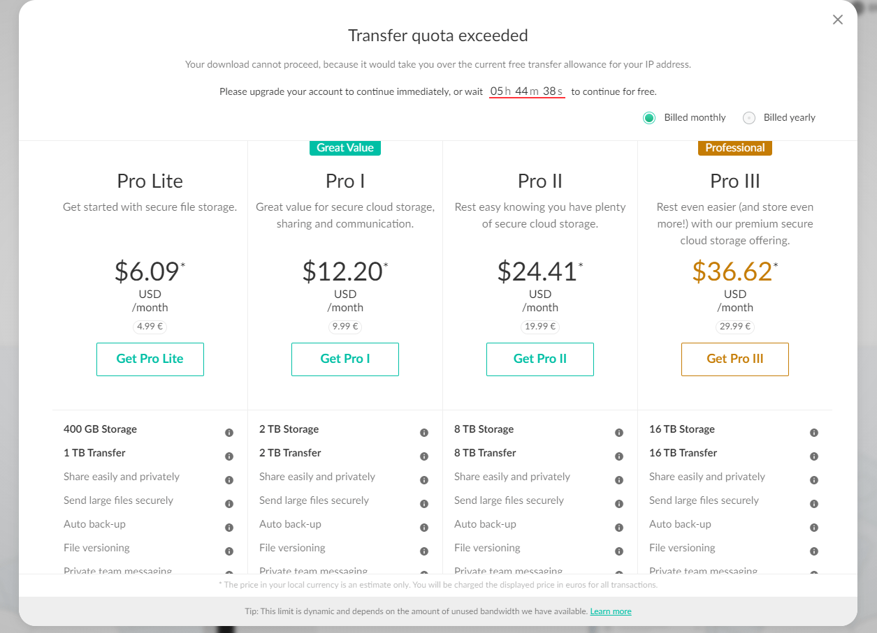 (MEGA) Transfer quota exceeded r/mildlyinfuriating