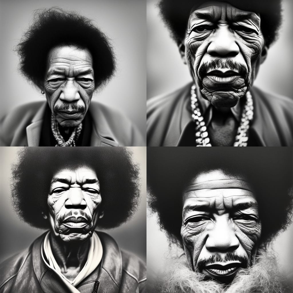 Jimi Hendrix Black And White Portrait