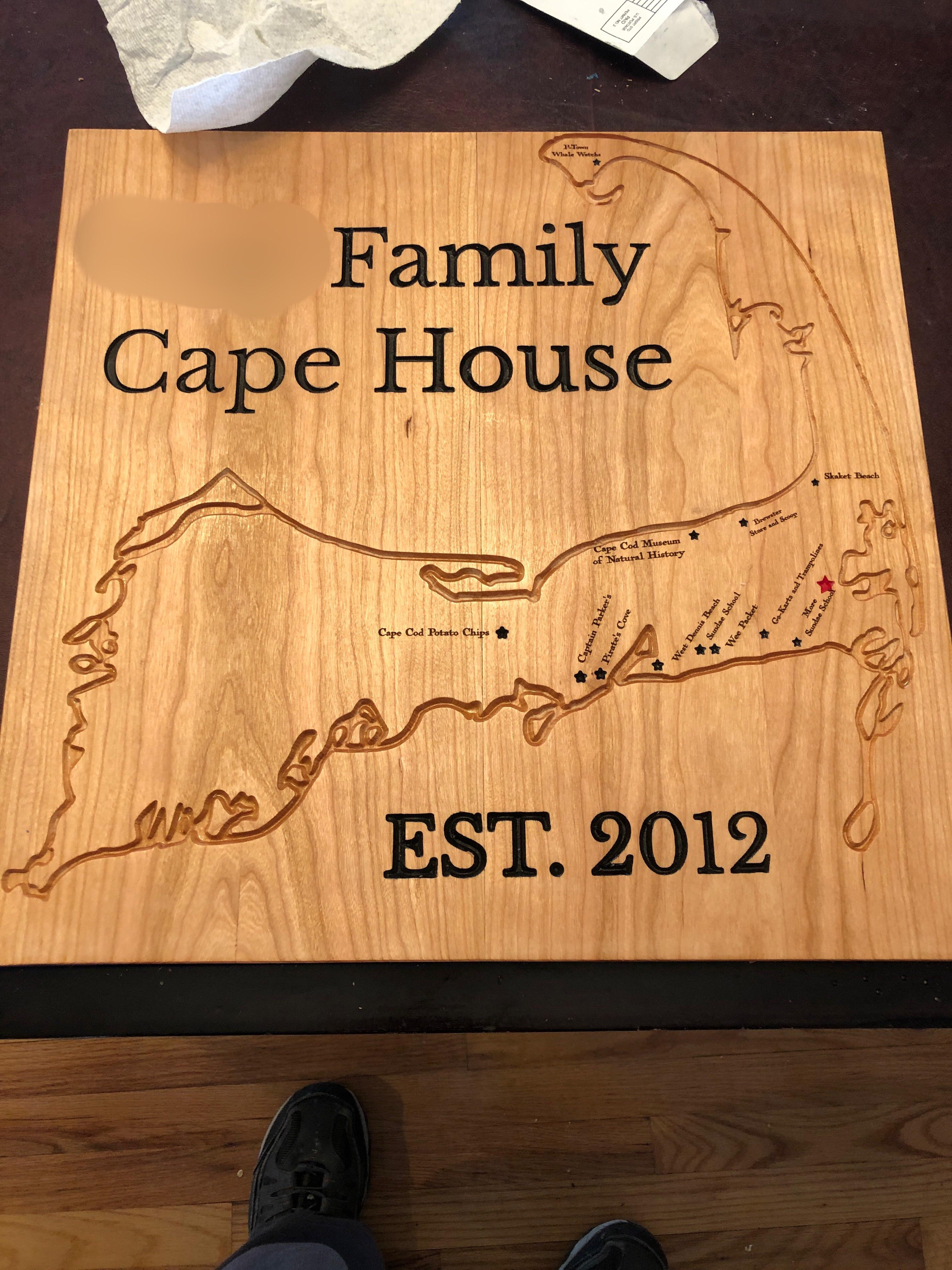Cape Cod Family Sign with landmarks. r/woodworking