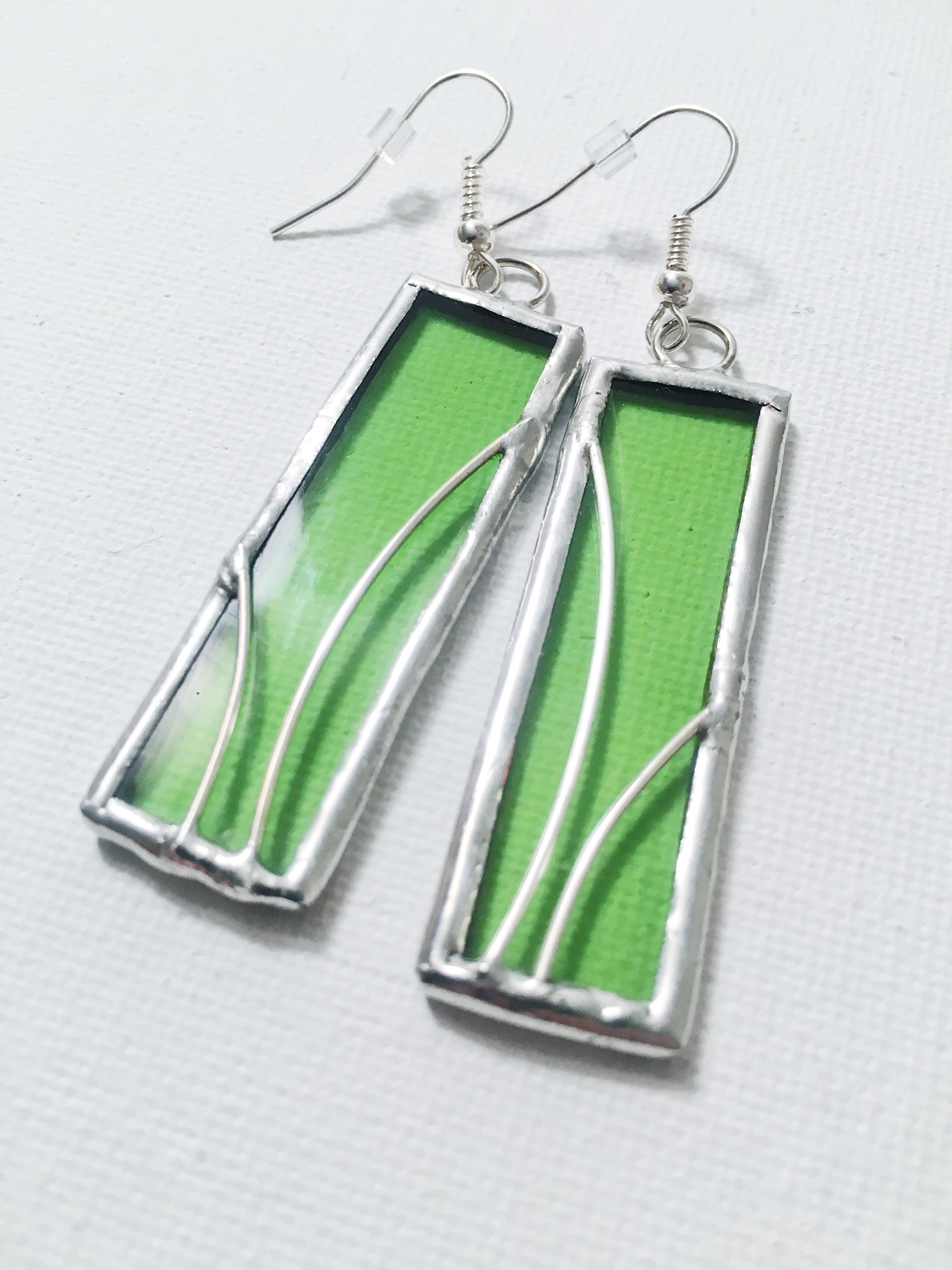 Handmade Stained Glass Earrings with Silver Wire Accents r/ArtisanGifts