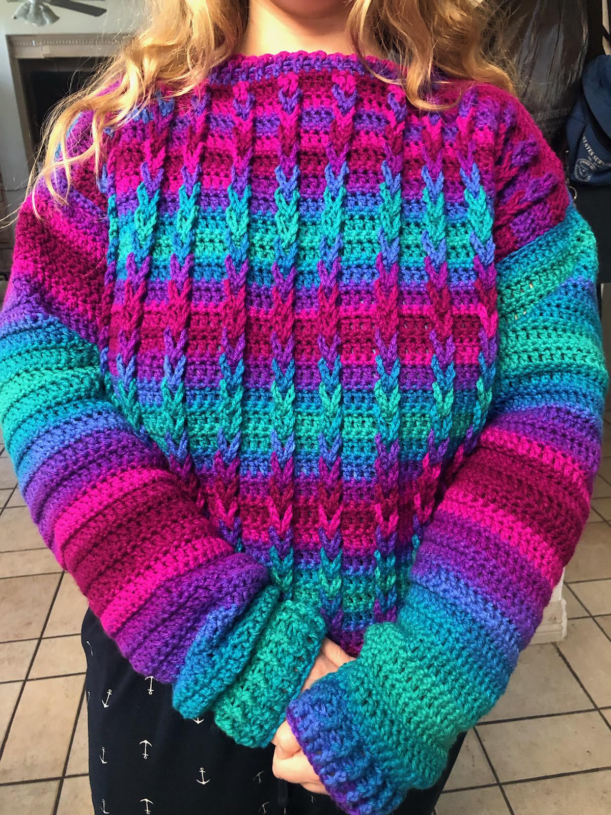 I finally finished the Cable Boyfriend Sweater!!! r/crochet