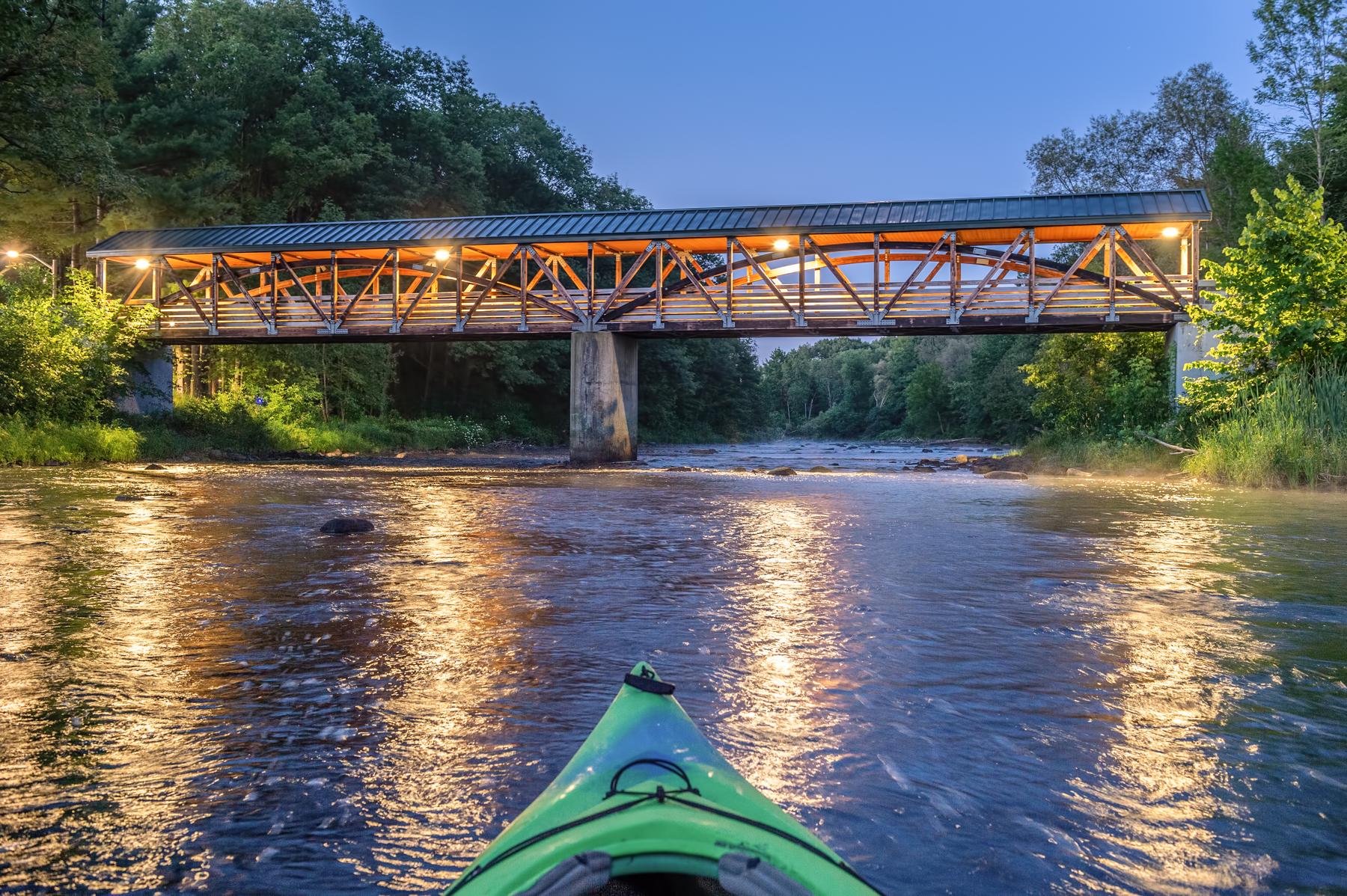Kayaking on the Grasse River in the early morning July 4th behind SUNY