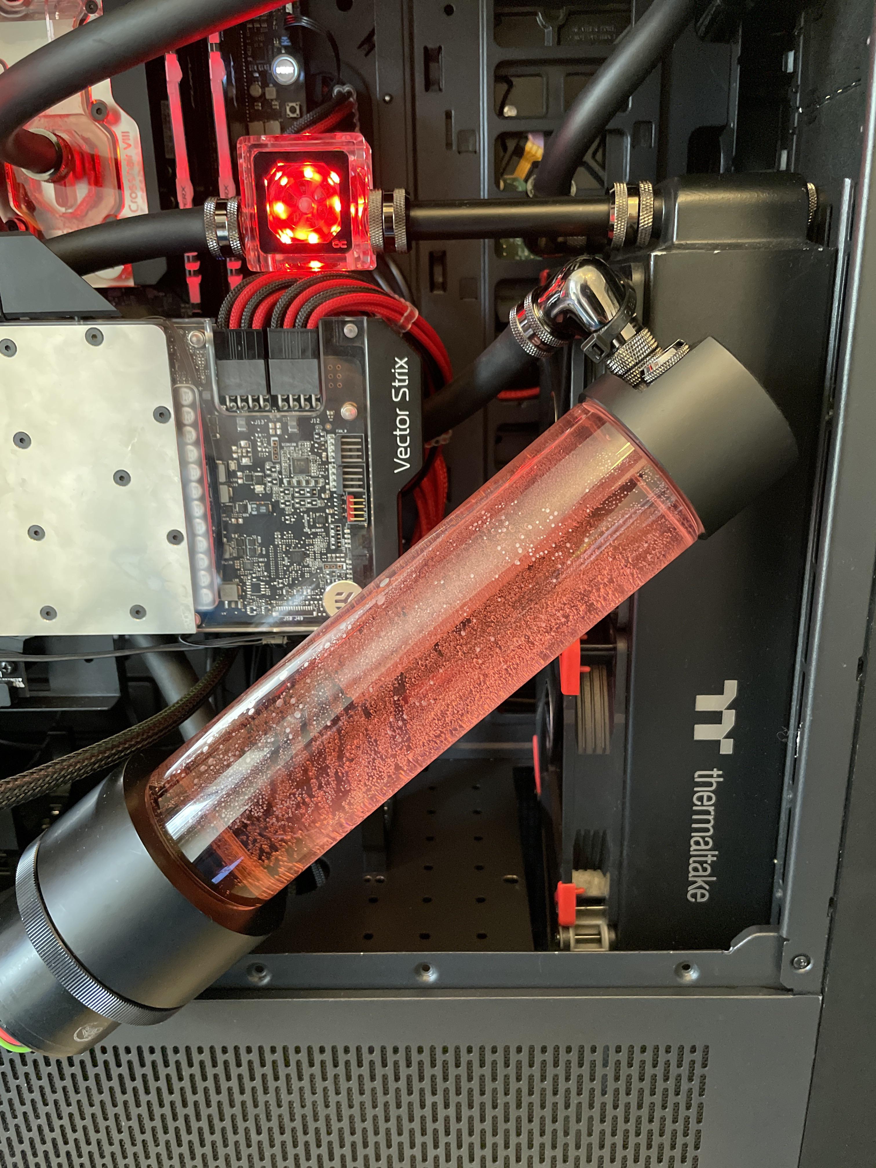 When you haven’t finished bleeding the air from a horizontal reservoir