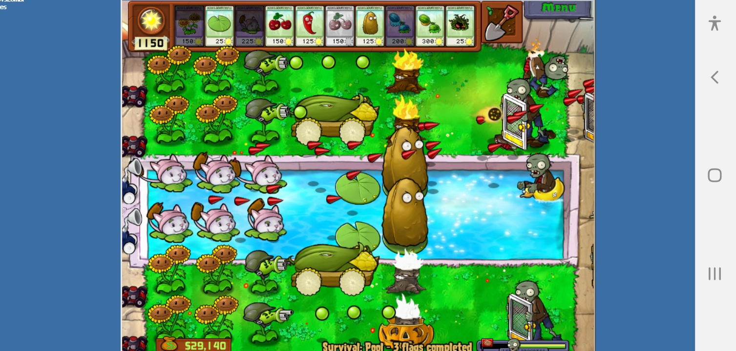 I got PVZ 1 Pc Working on android (actual .exe and all the games