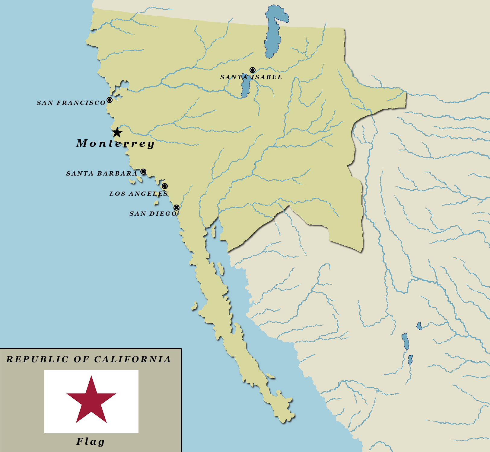 Spanishspeaking Republic of California r/imaginarymaps
