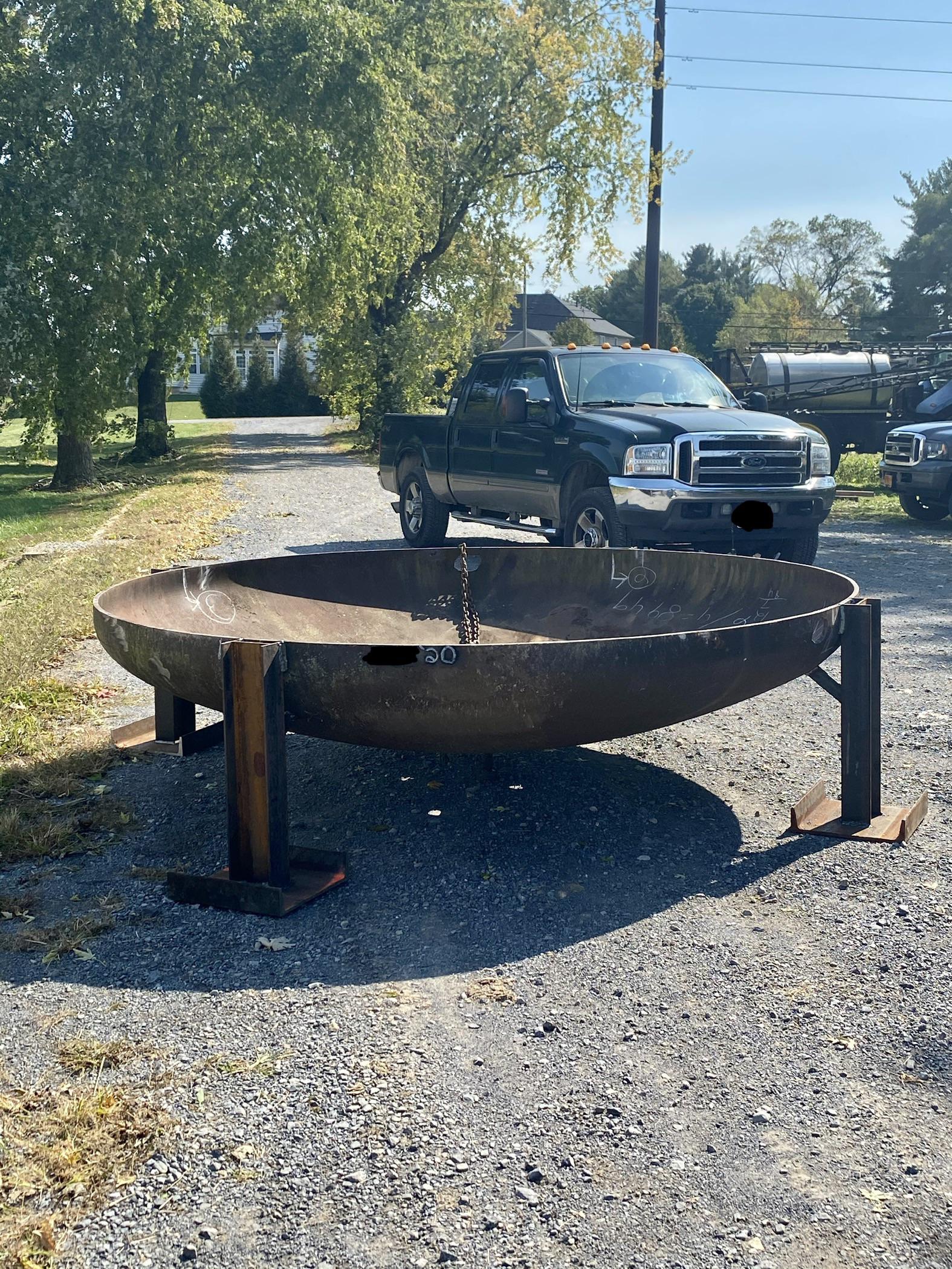 This is the fire pit I made. It weighs 3000lbs. Although it is not an