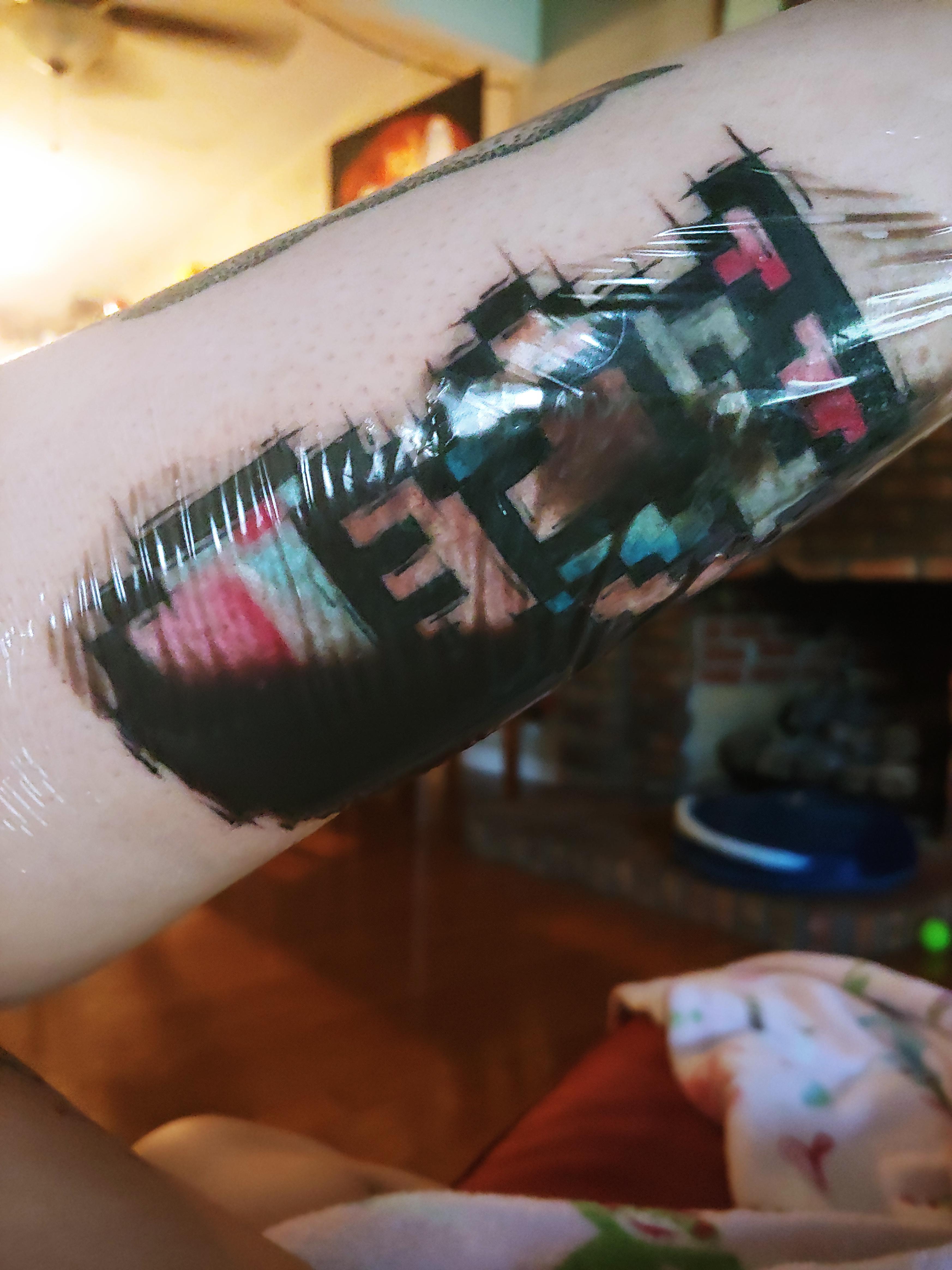 Plasma under the saniderm on a fresh tattoo. r/mildlyinteresting