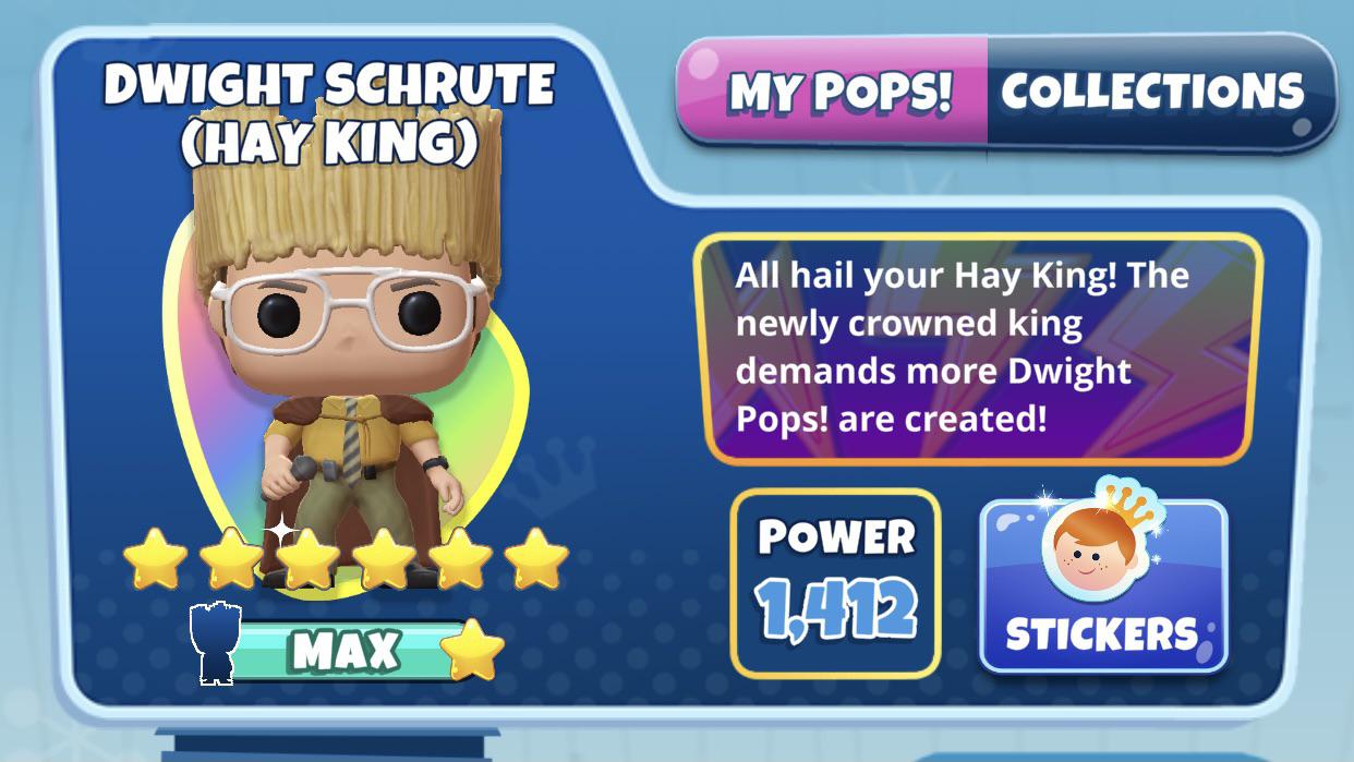 Maxed out Hay King Dwight (stars + stickers) r/funkopopblitz