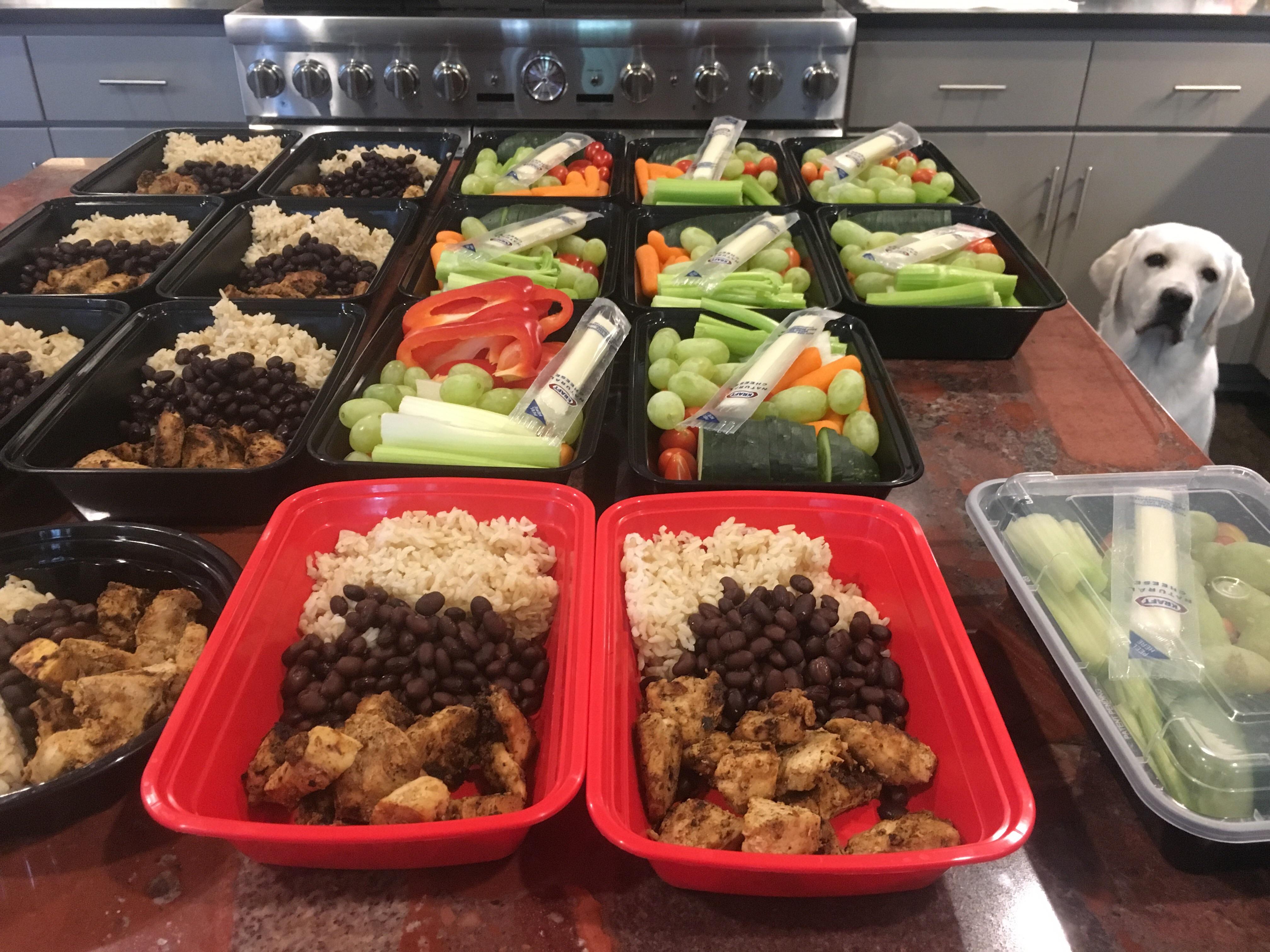 My largest meal prep to date! DIY Chipotle bowls and veggie snack boxes