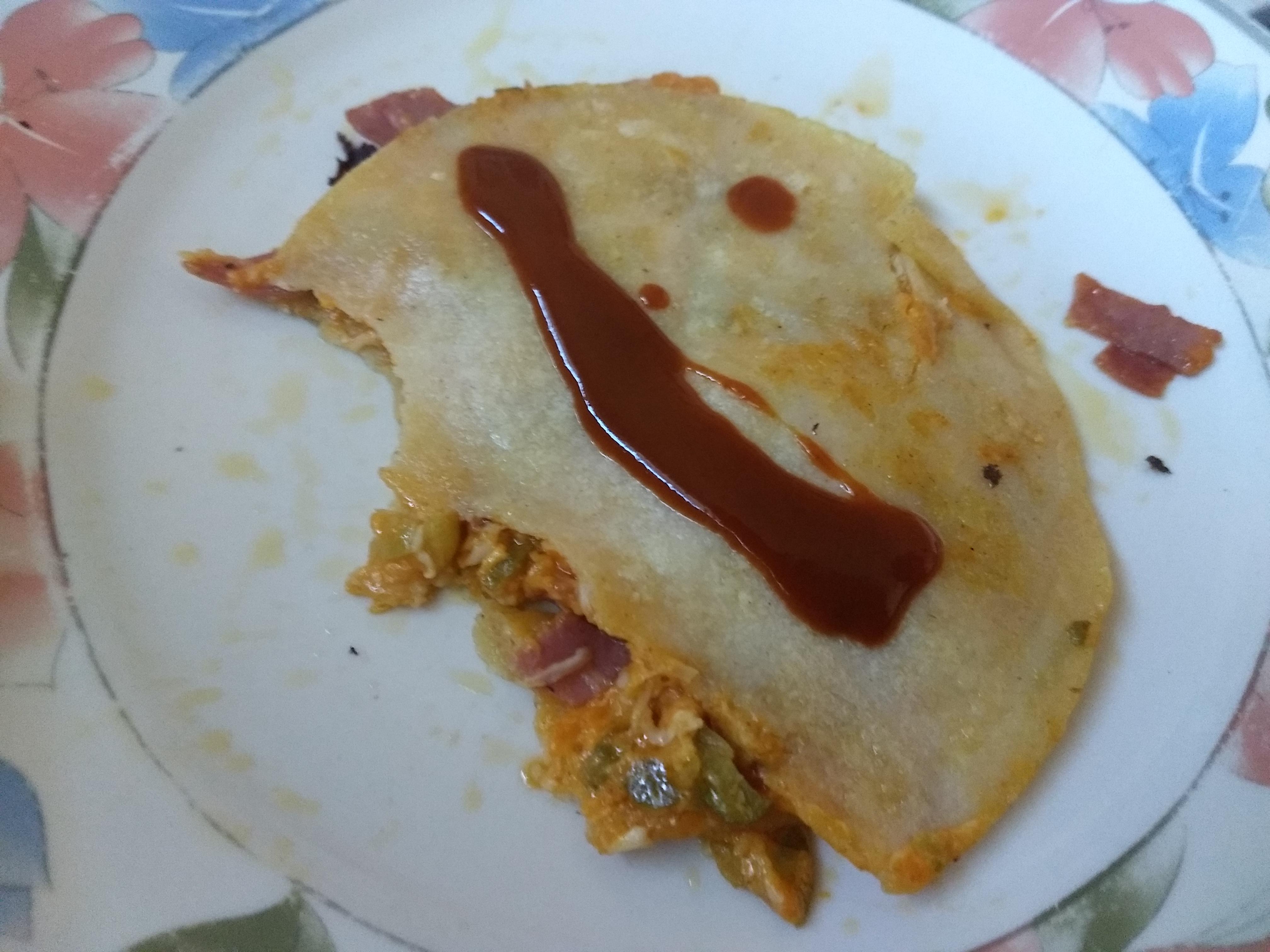 YSAC's Chopped Salami Grilled Cheese, but we had no bread so I made it