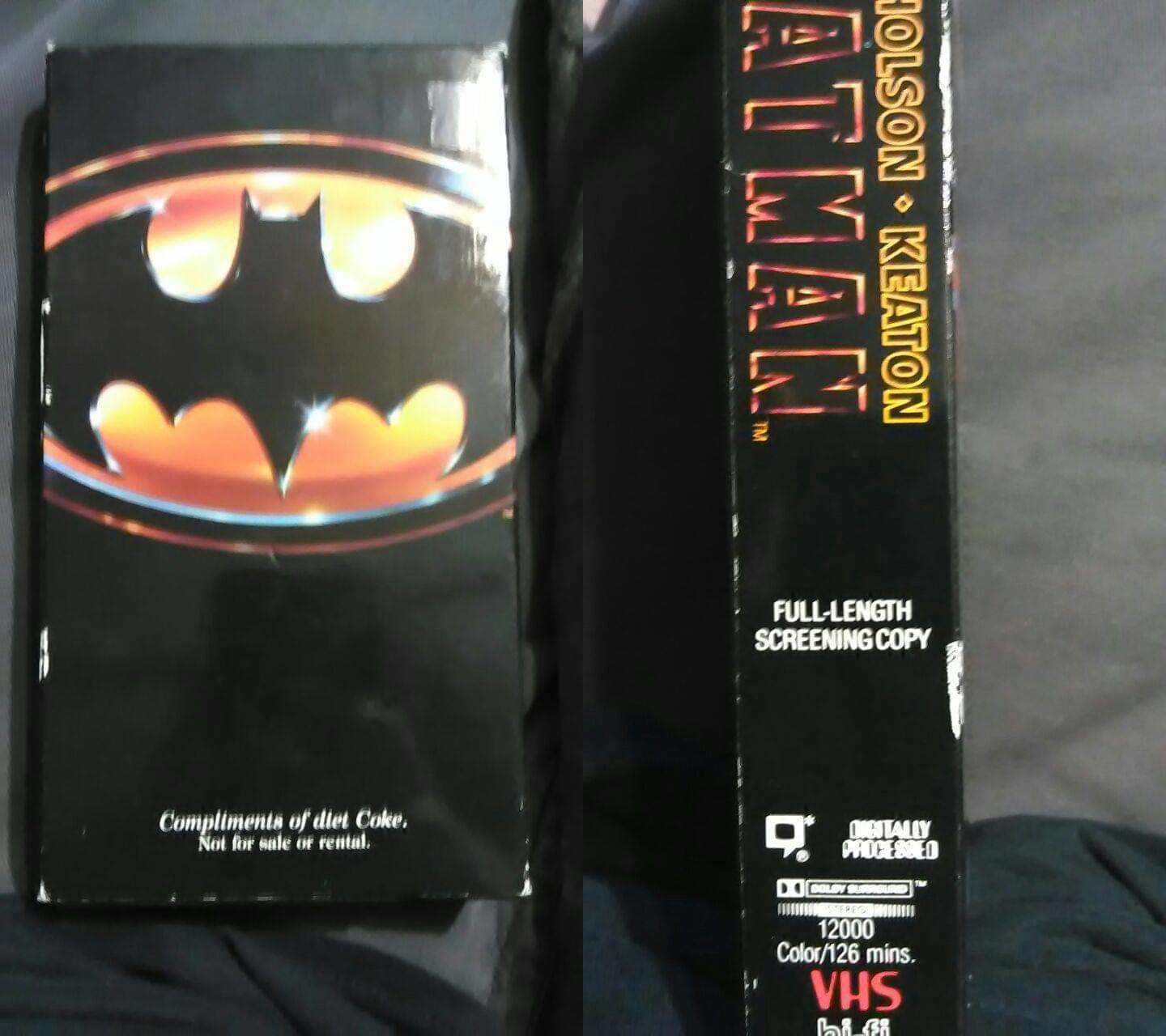Found this screening copy of 1989 Batman on VHS with the diet Coke
