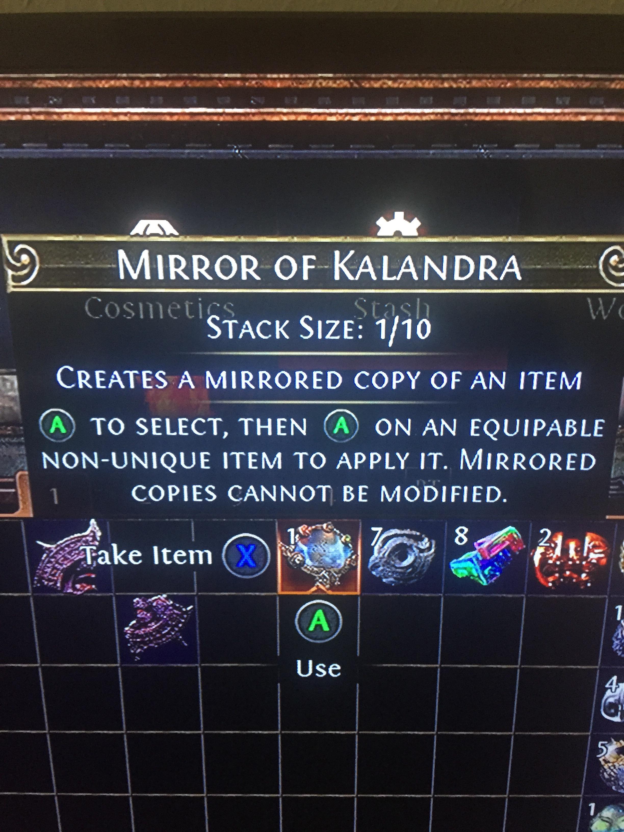 Mirror of Kalandra New to game is this rare. r/pathofexile