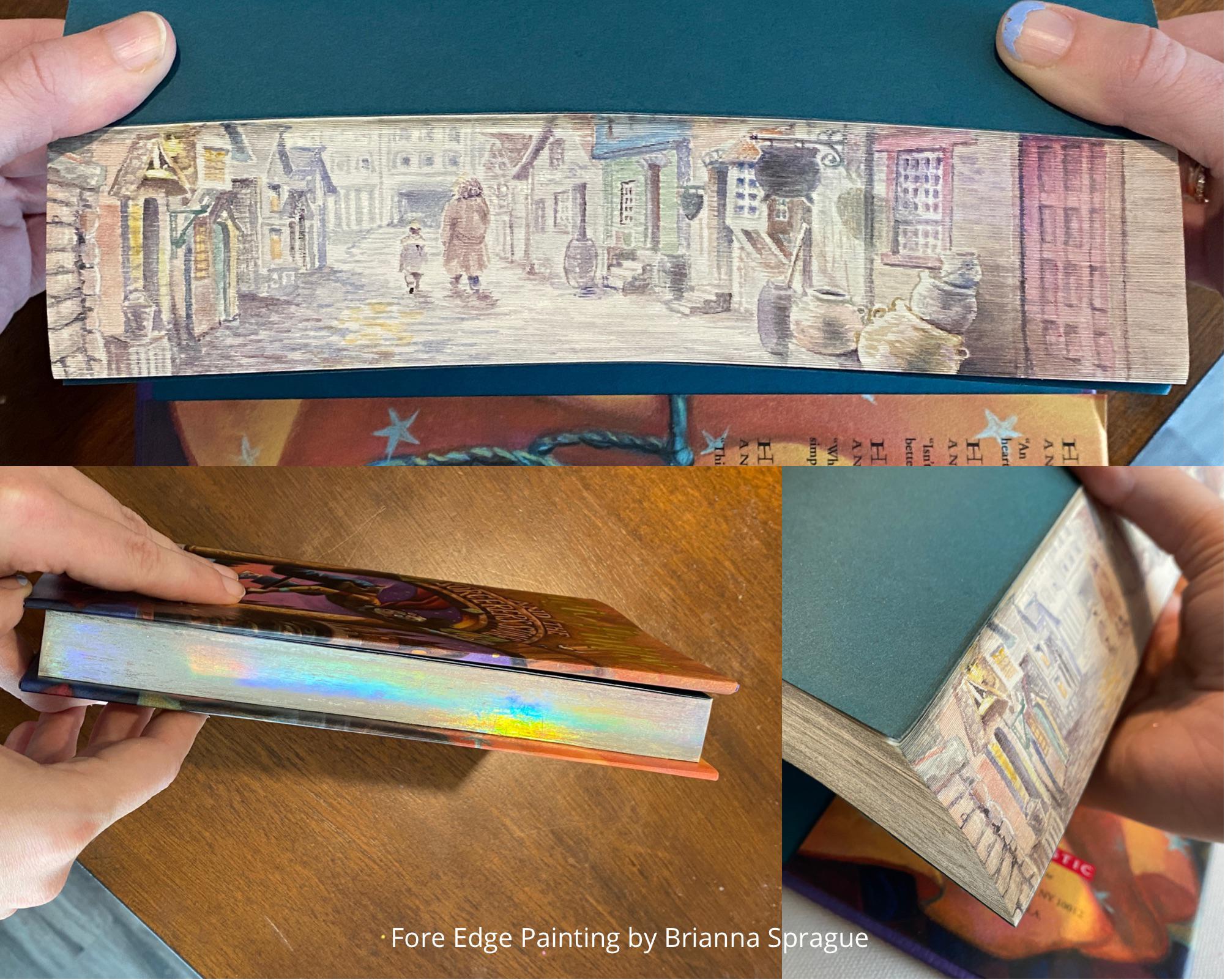 I gilded and painted the hidden fore edge of Harry Potter and the