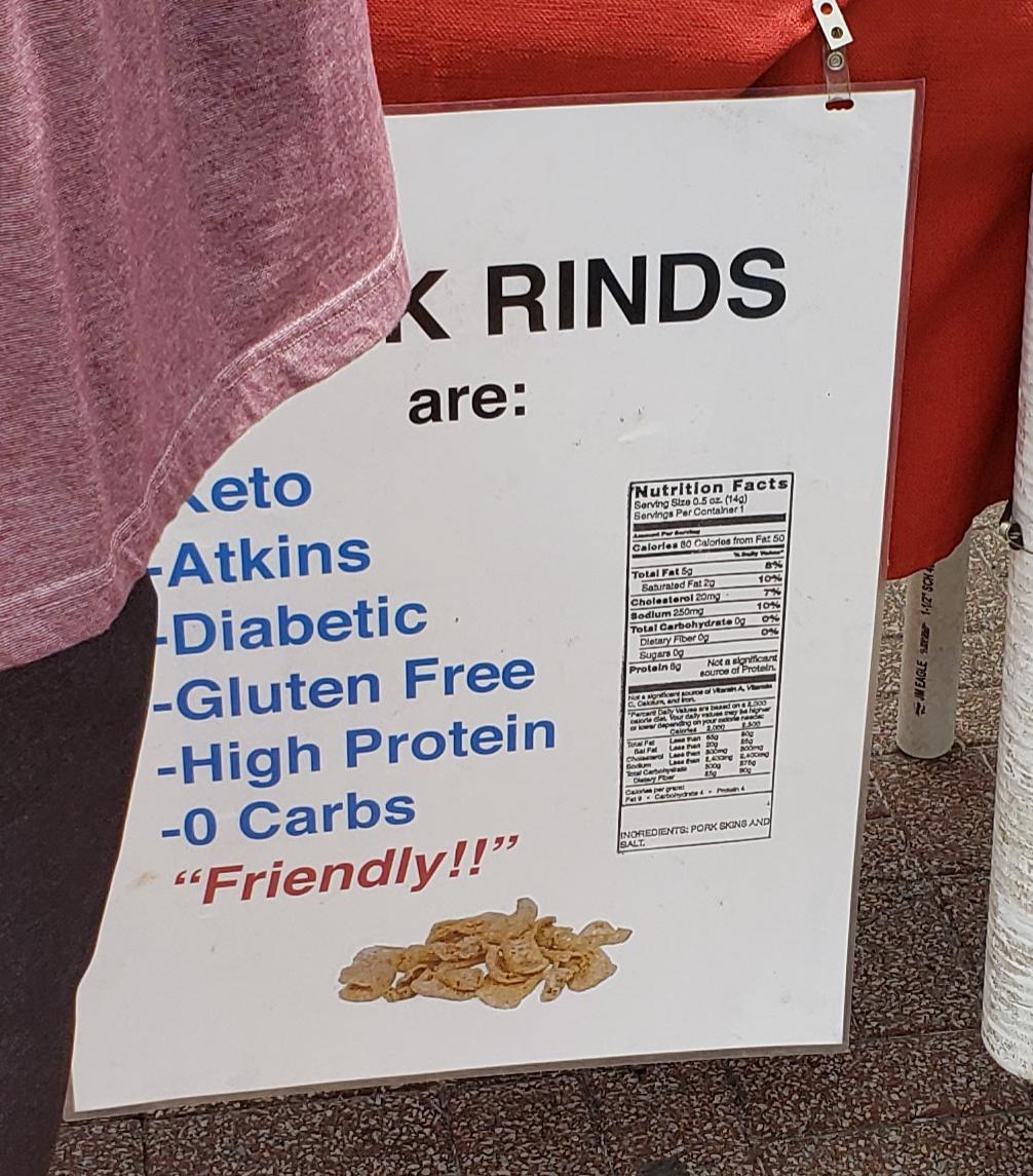 "Friendly" pork rinds r/suspiciousquotes