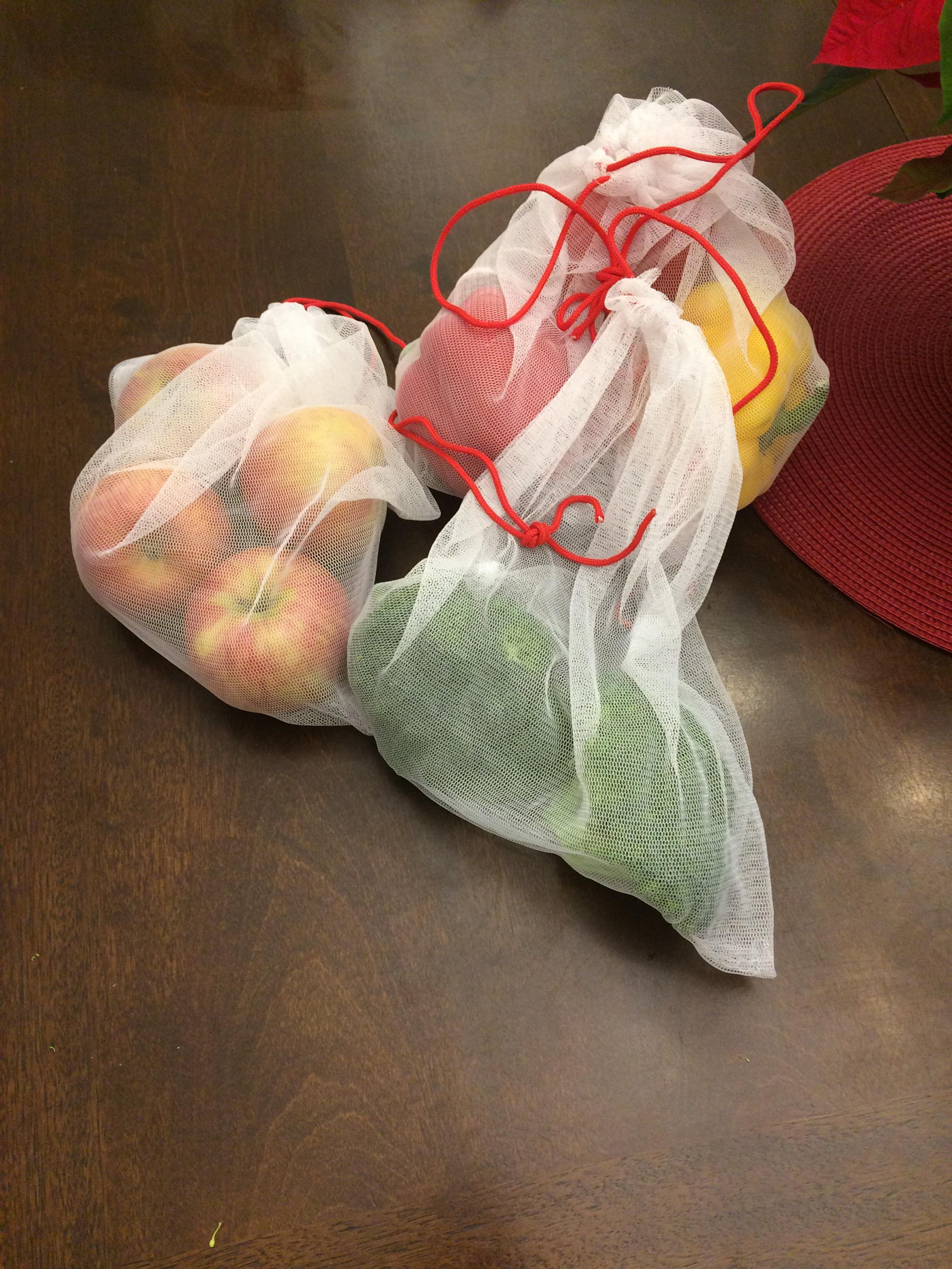 My first grocery trip with the reusable produce bags I made ) r
