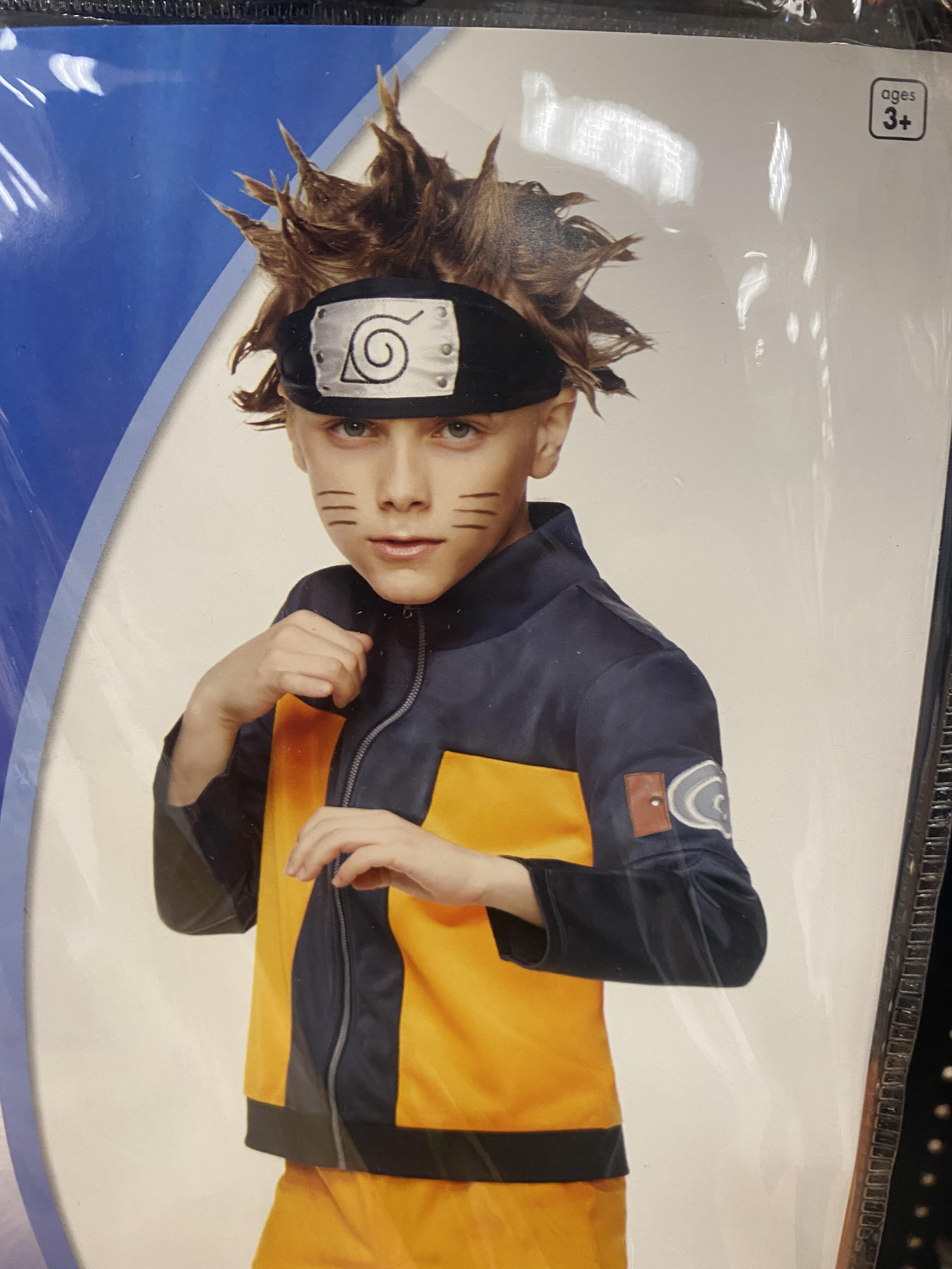 The hair of the model kid for a Naruto Halloween costume r