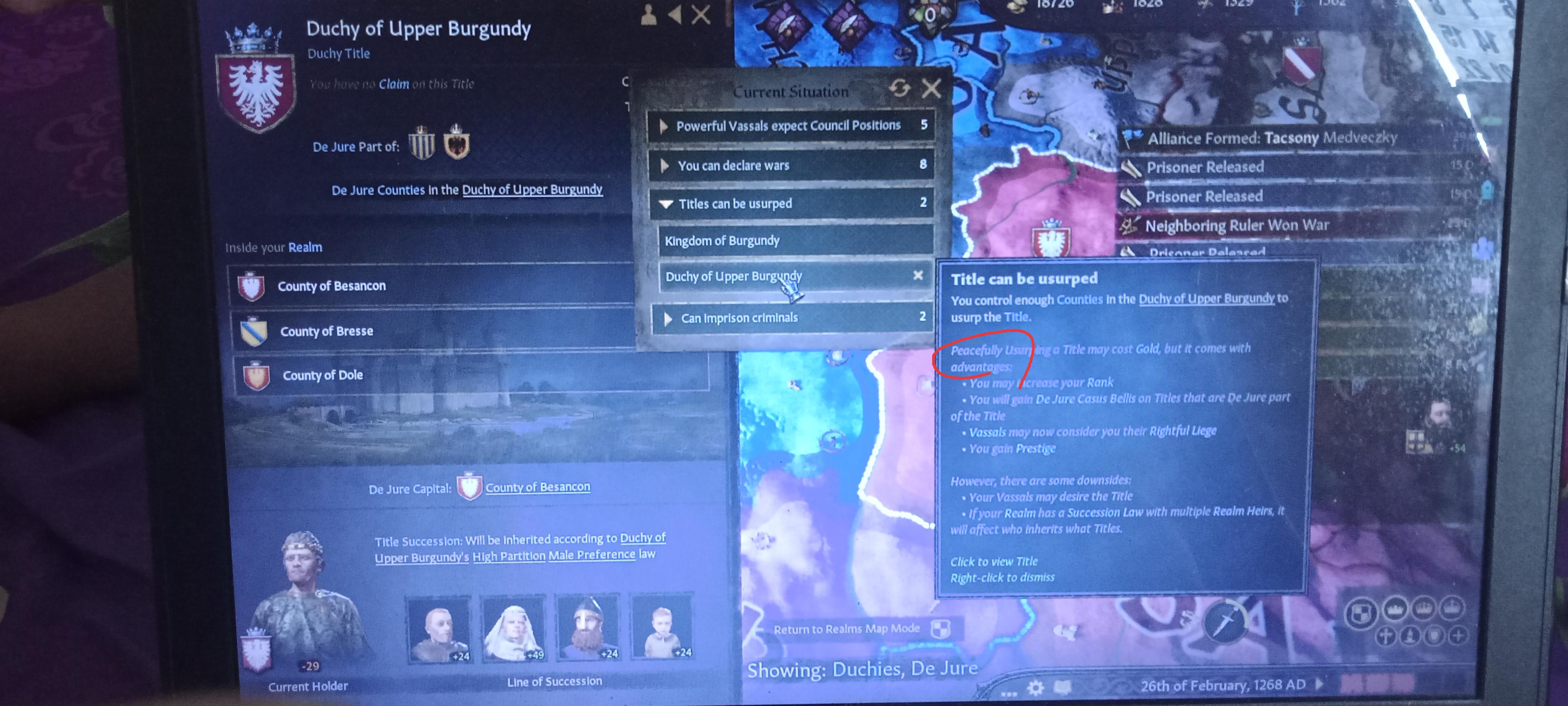 How do you Usurp Duchy Title peacefully? I can't seems to find the