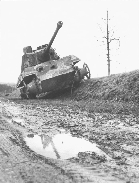 2 years after the Battle of the Bulge Tiger II still sits on the