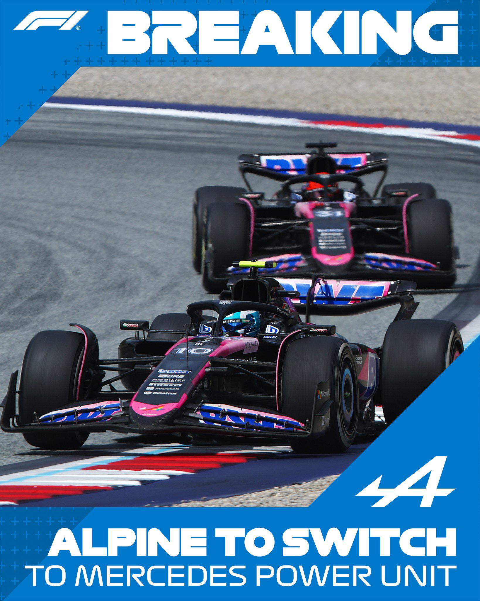F1] BREAKING Alpine announce they will switch to a MercedesBenz Power Unit and Gearbox from 2026 r/formula1