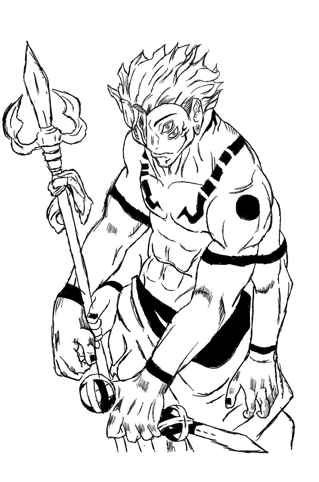 Sukuna Pencil Drawing