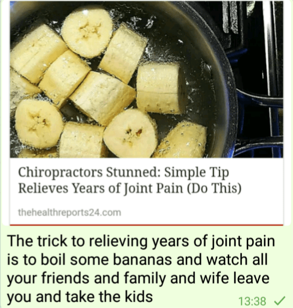 The trick to relieving years of joint pain is to boil some bananas and