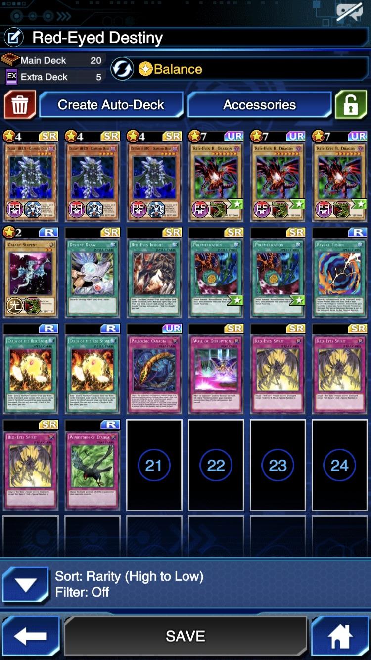 [Deck] I’ve completed my Red Eyes Deck . Synchros makes this deck A LOT strong r/DuelLinks